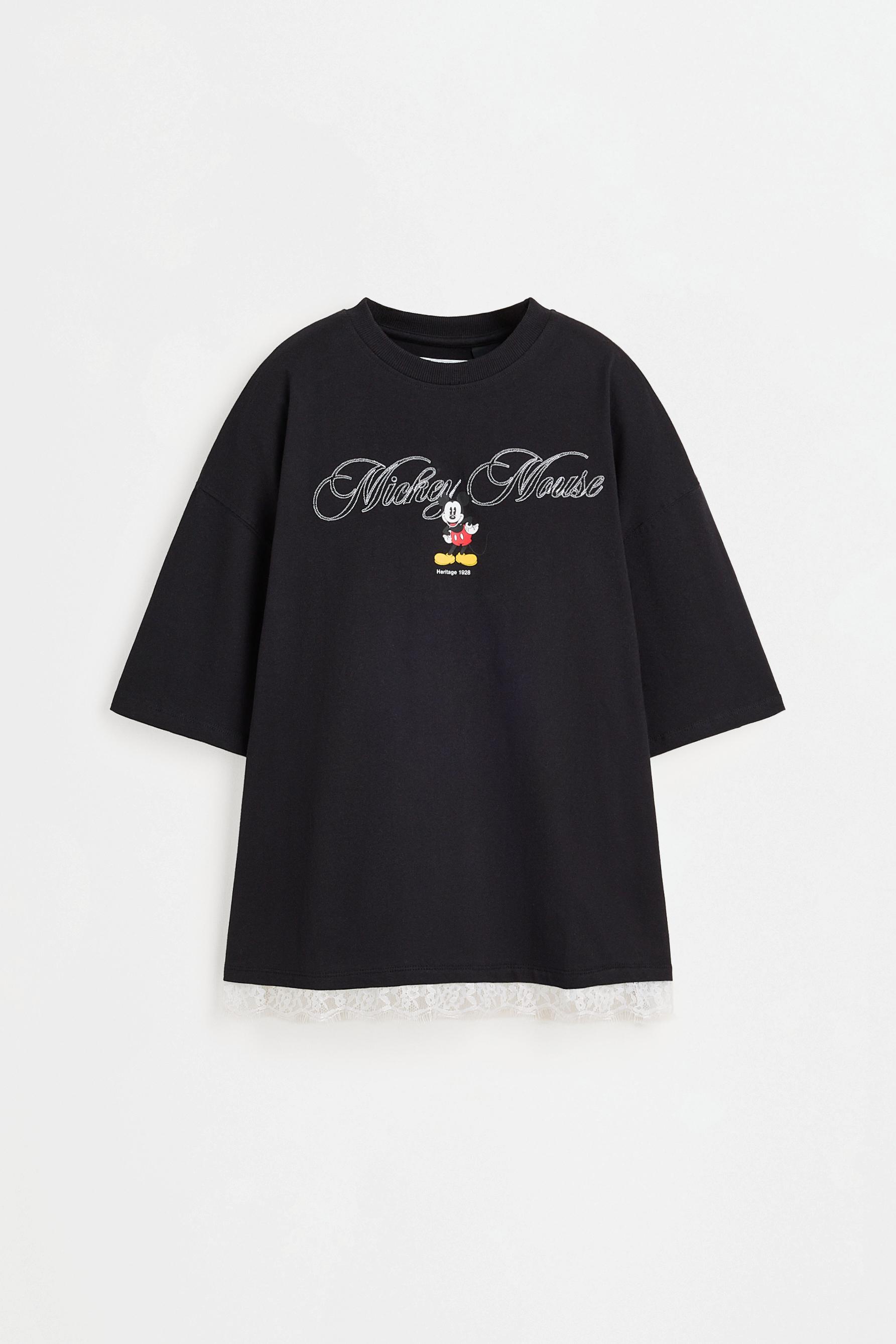 Mickey Mouse ©Disney lace T-shirt — BLACK