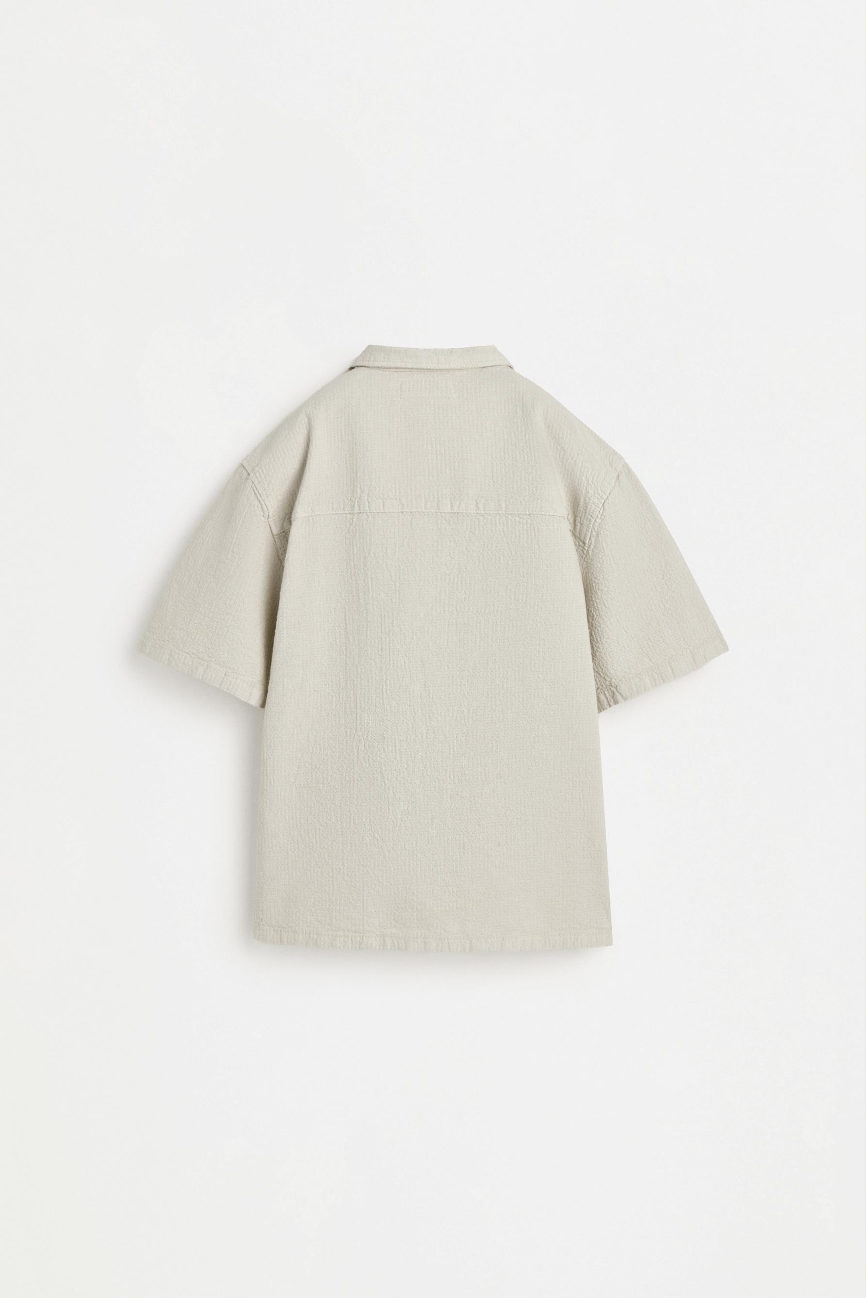 Textured resort shirt — GREY