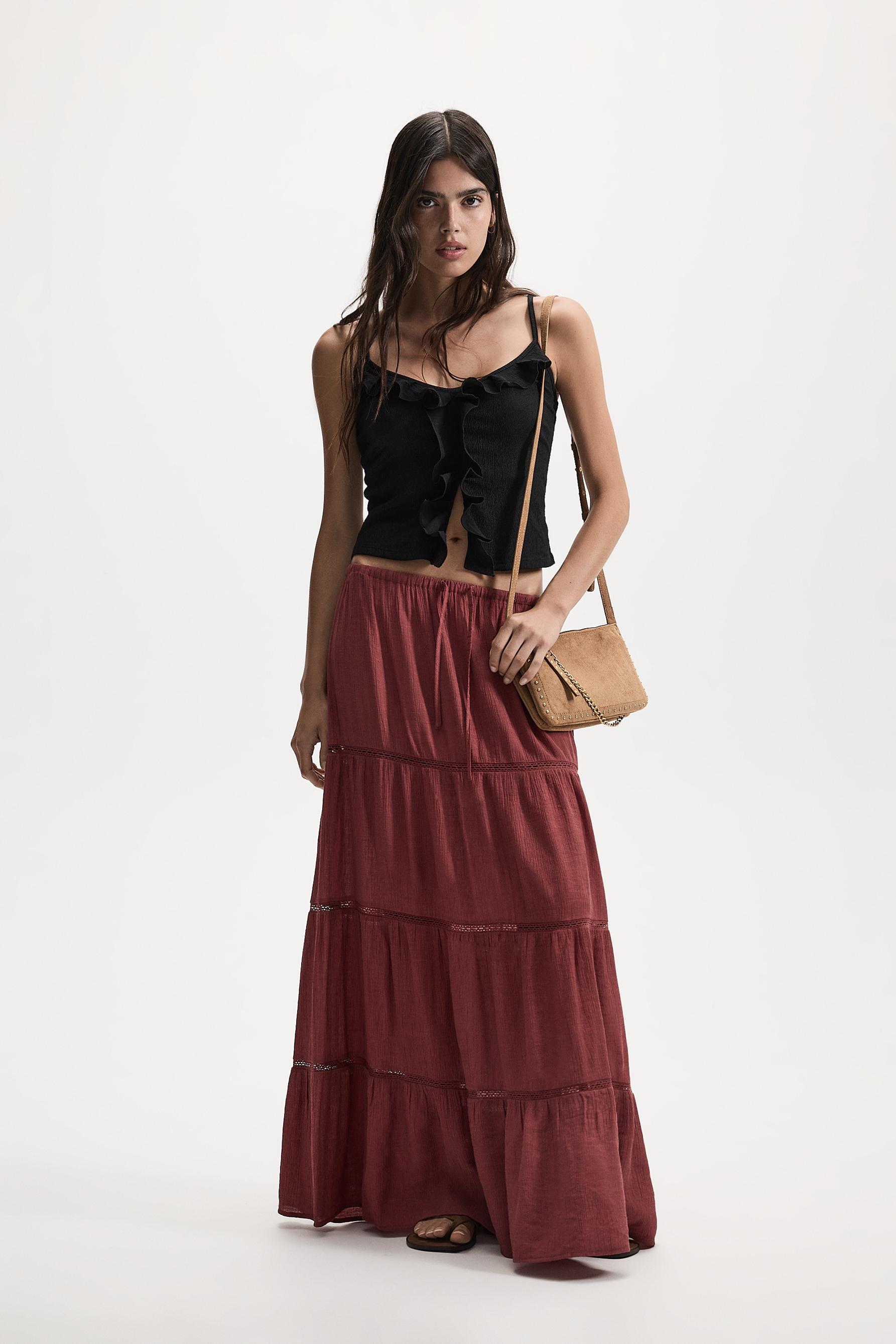 Ruffled top — BLACK