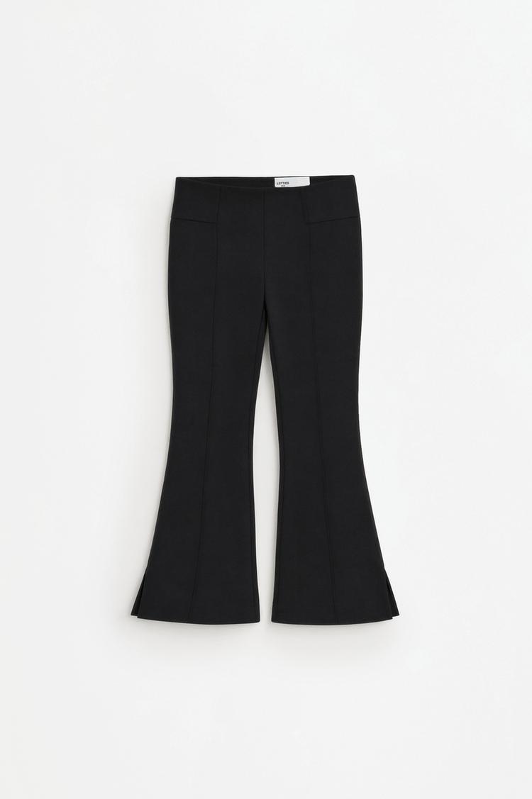 Ponte di Roma knit bell bottom leggings — BLACK