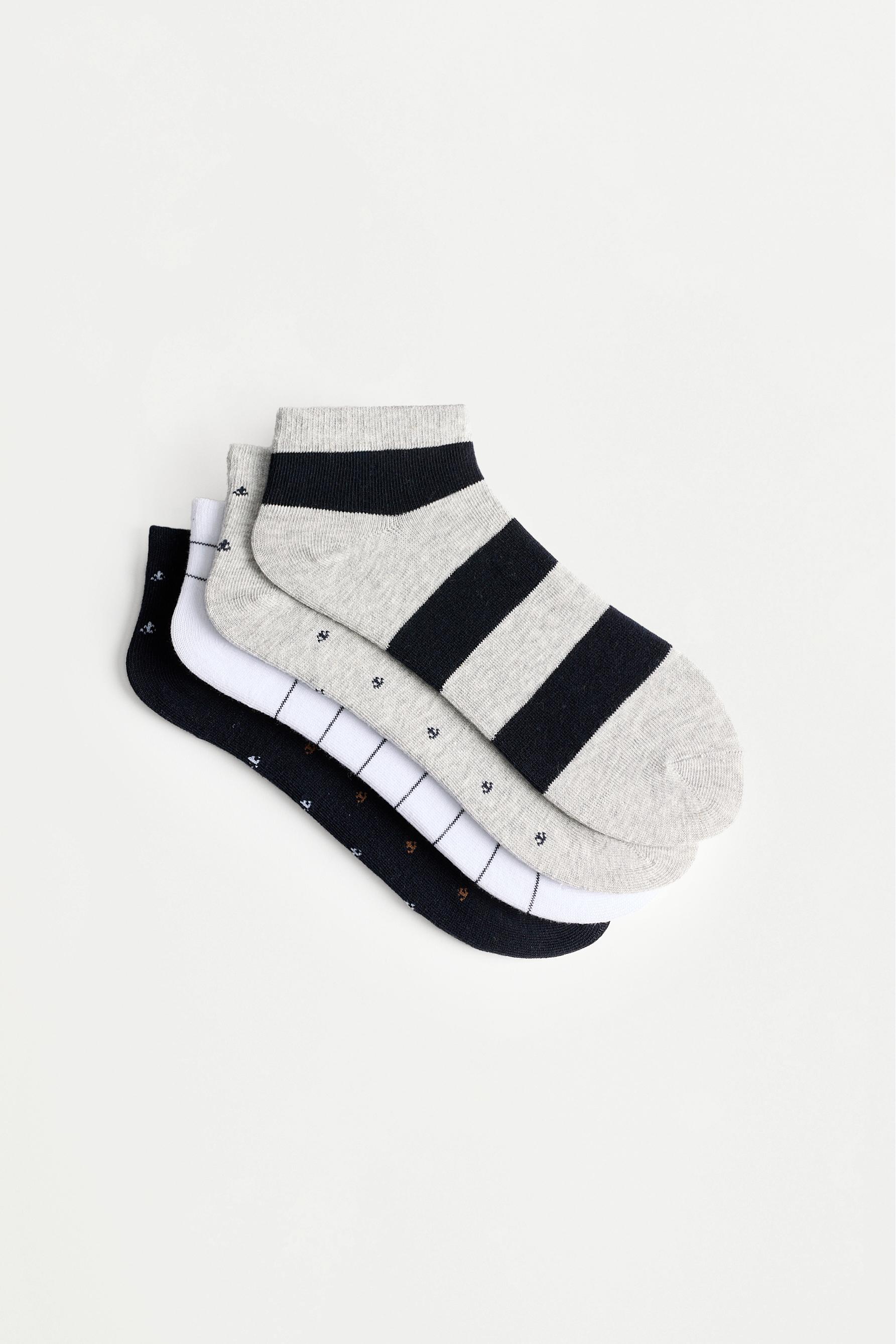 Contrast ankle socks (4-pack) — NAVY