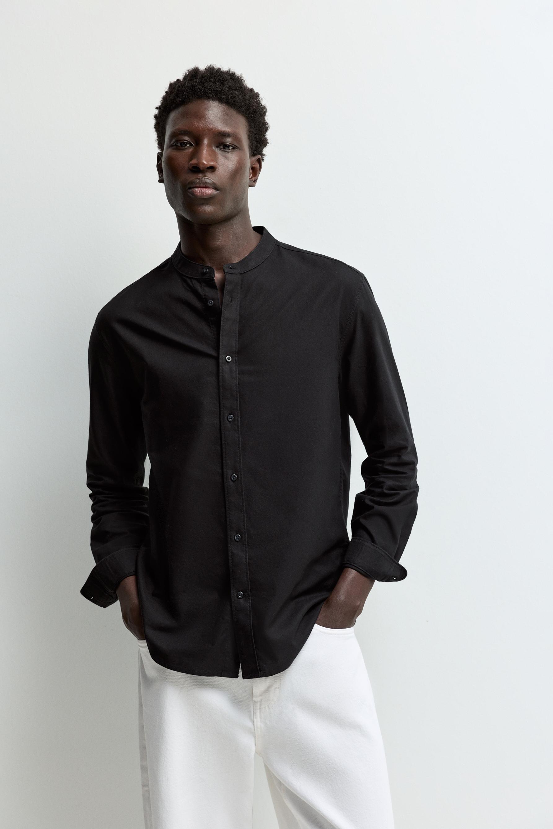 Camisa Oxford cuello mao