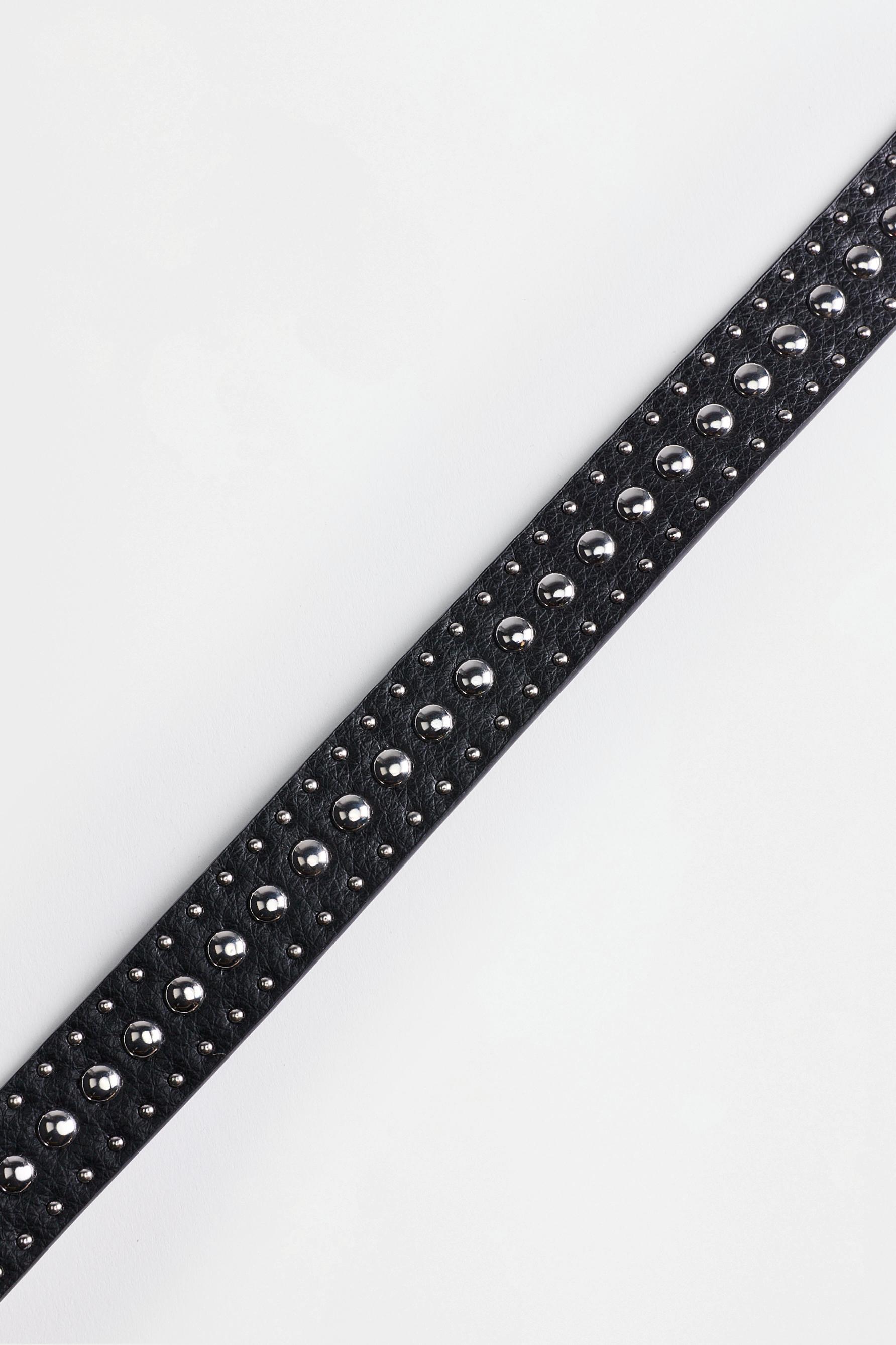 Wide studded belt — BLACK