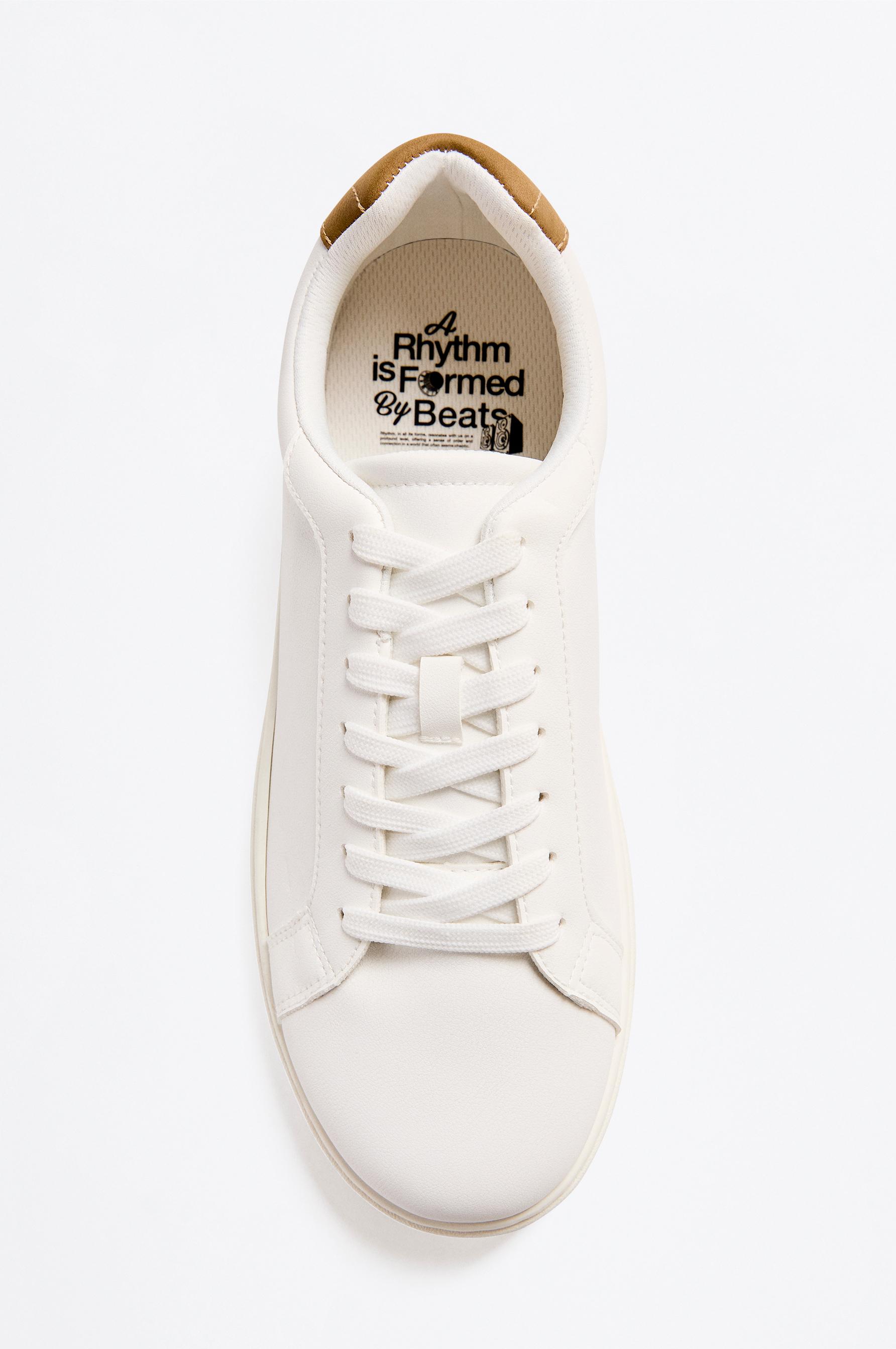 Contrast heel counter sneaker — WHITE