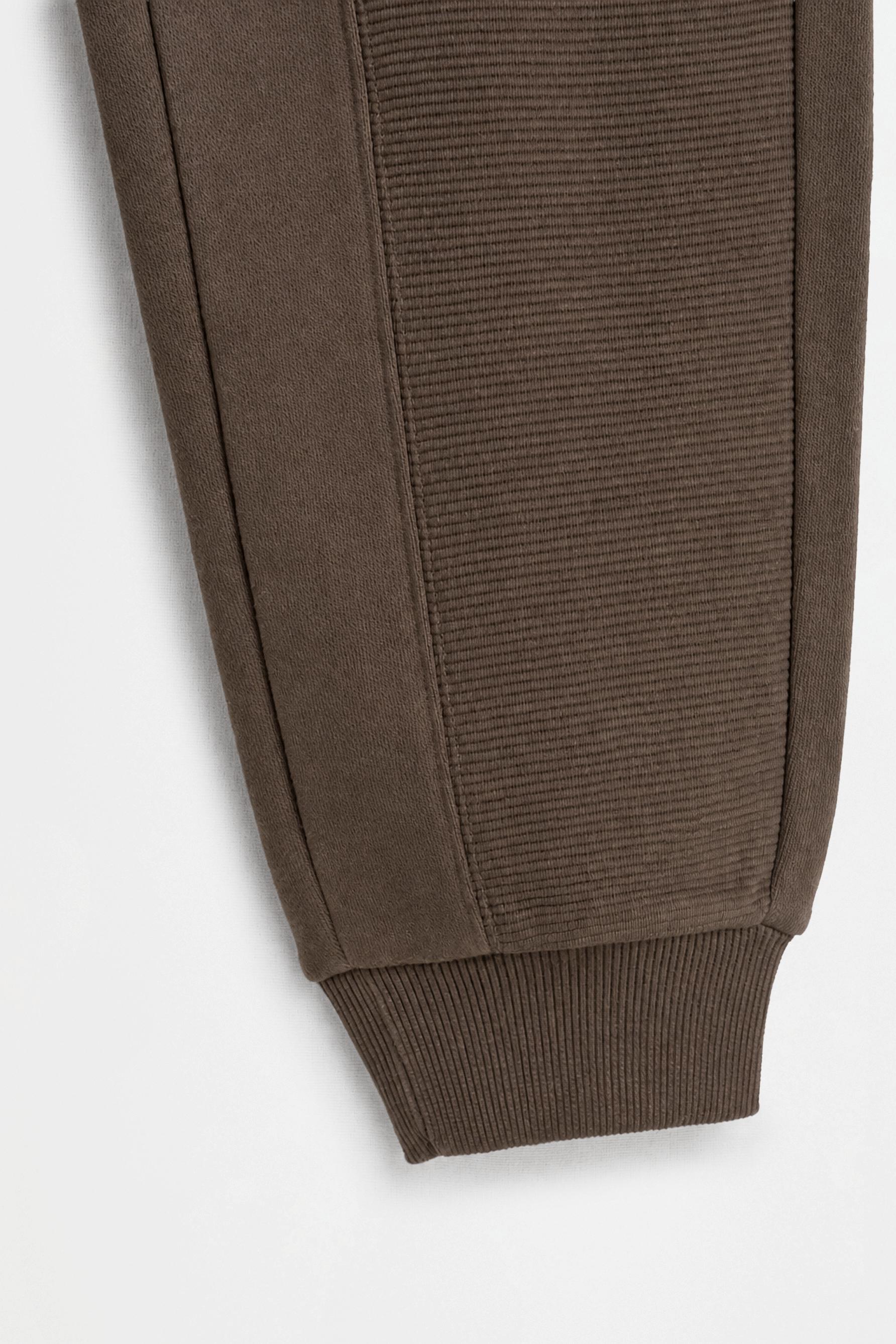 Ottoman plush joggers — CHOCOLATE