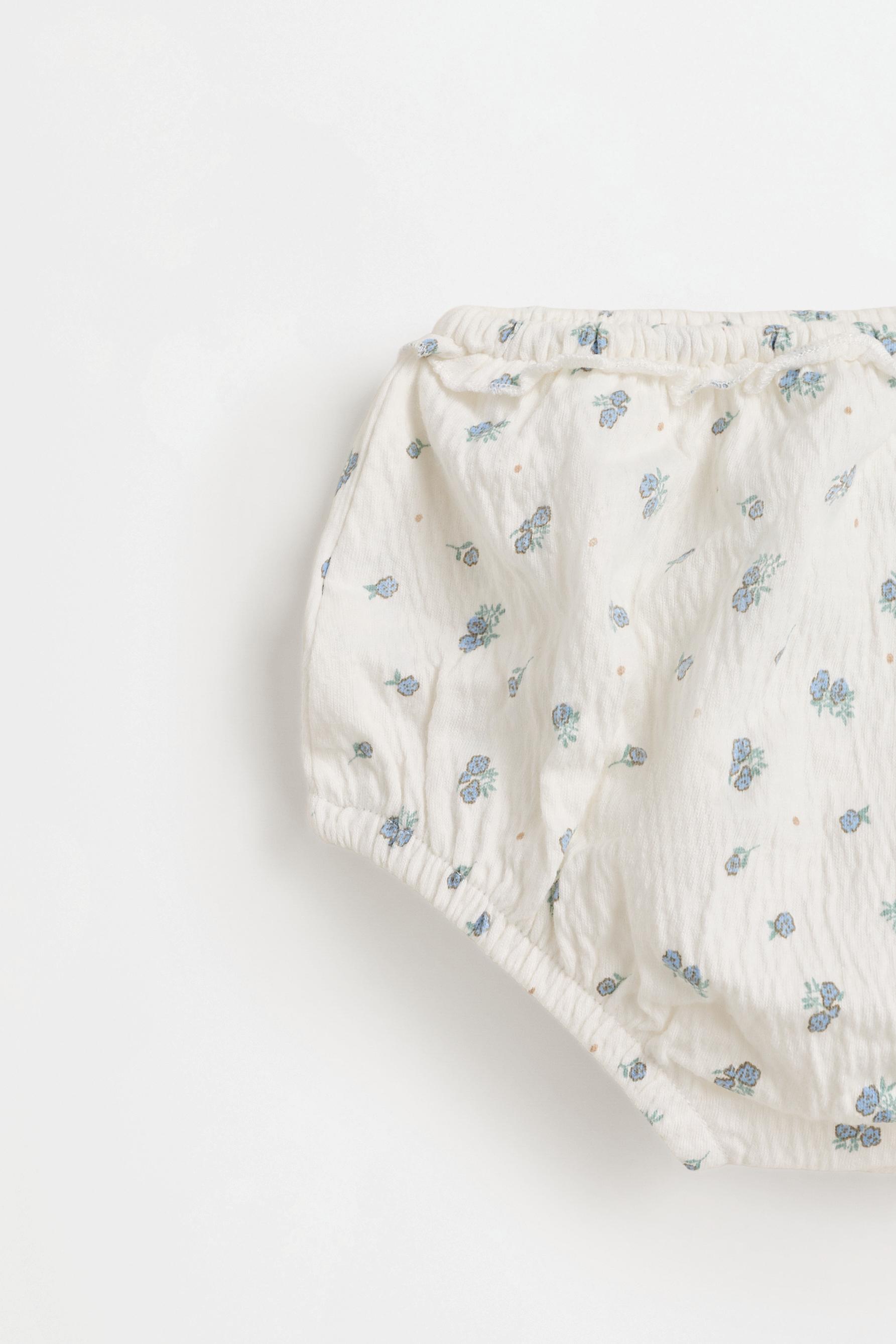 Crepe dress and bloomer set — WHITE