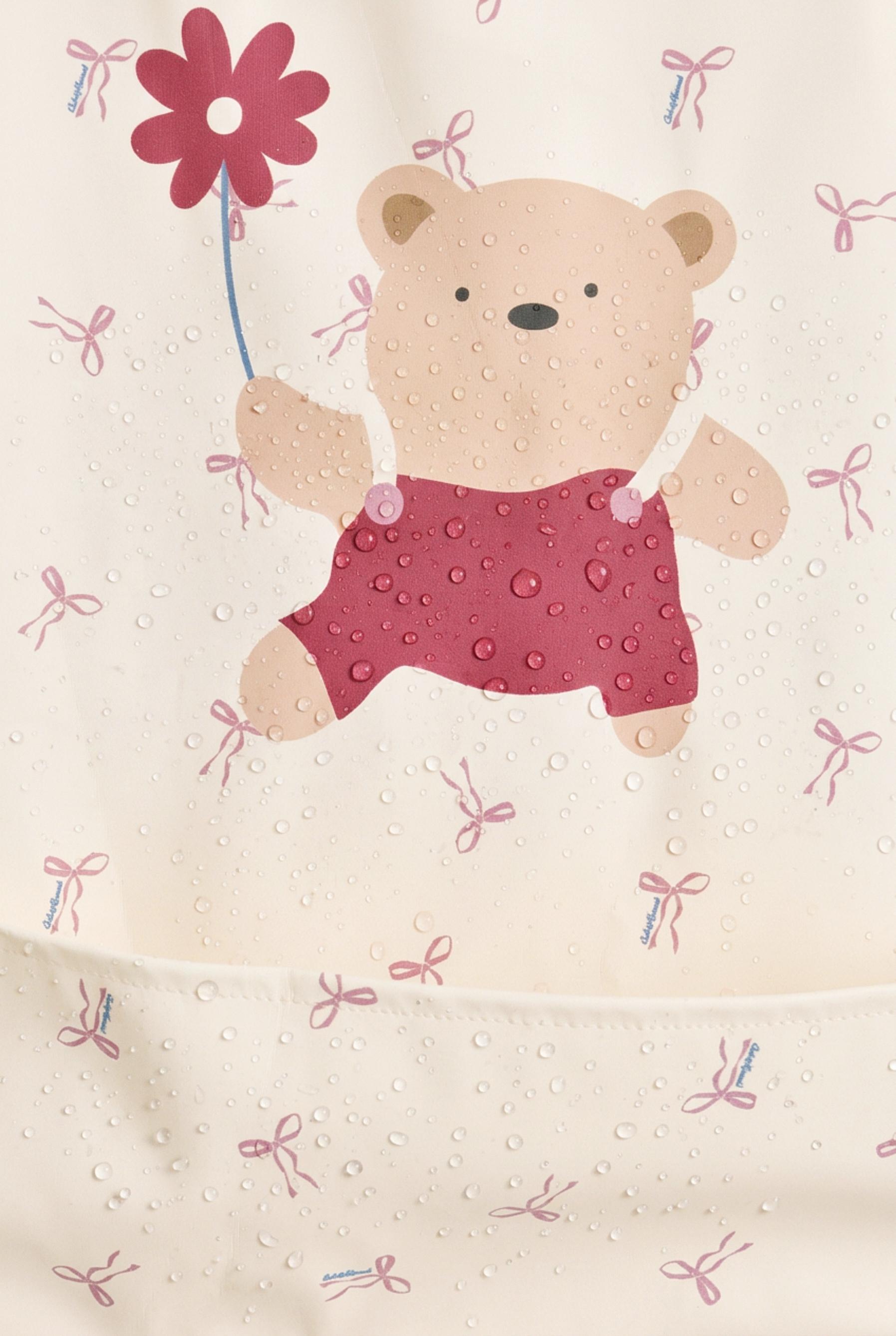 Bear print long sleeve bib — BEIGE