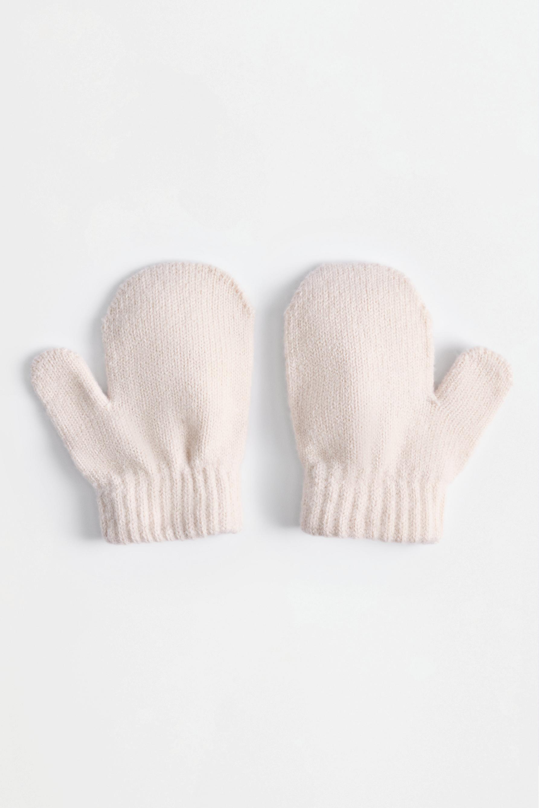 Knit mittens — BEIGE