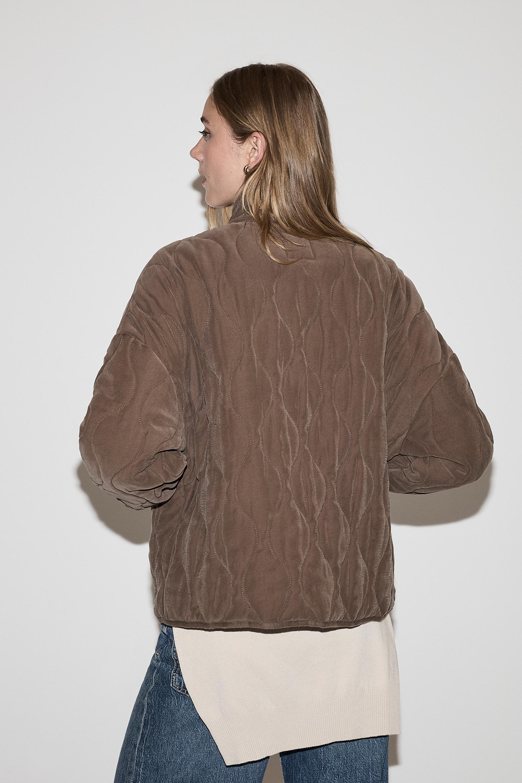 Quilted jacket — PALE BROWN