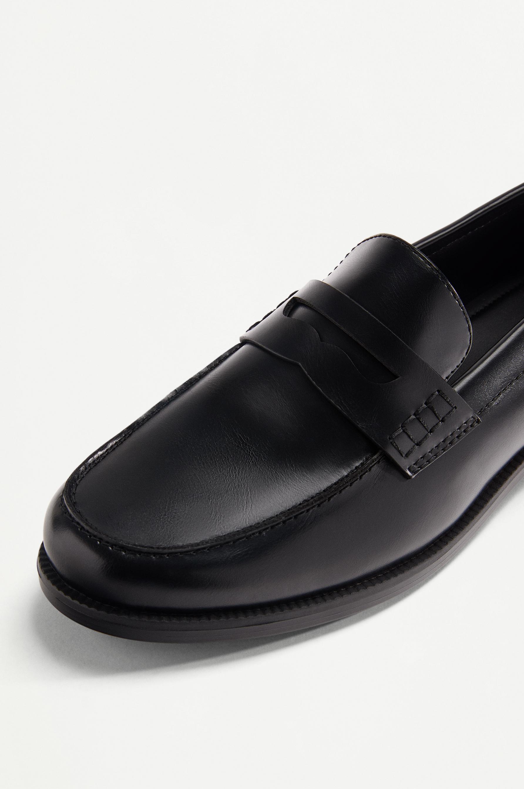 Tailored Penny Loafers — BLACK