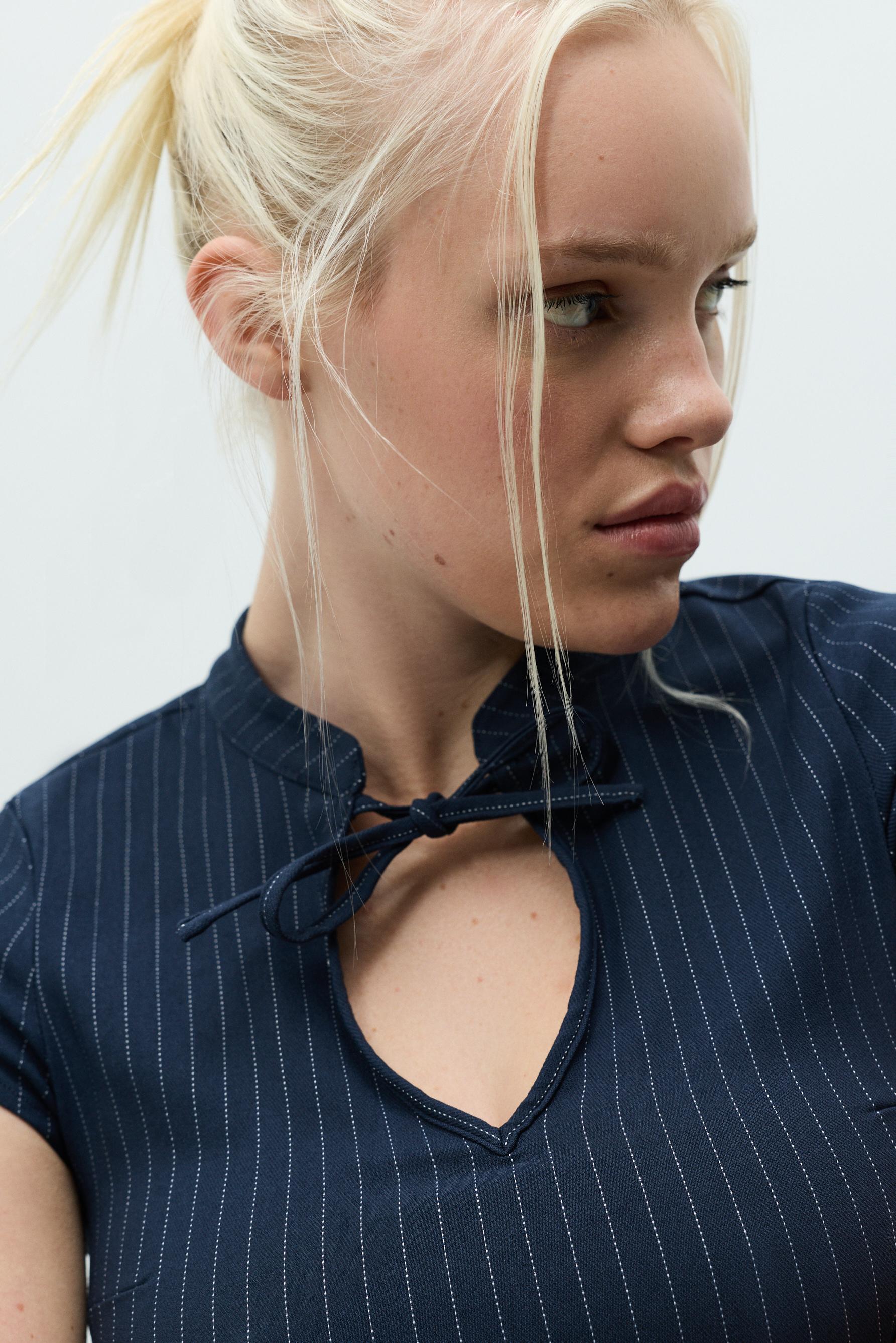 Qipao blouse — NAVY