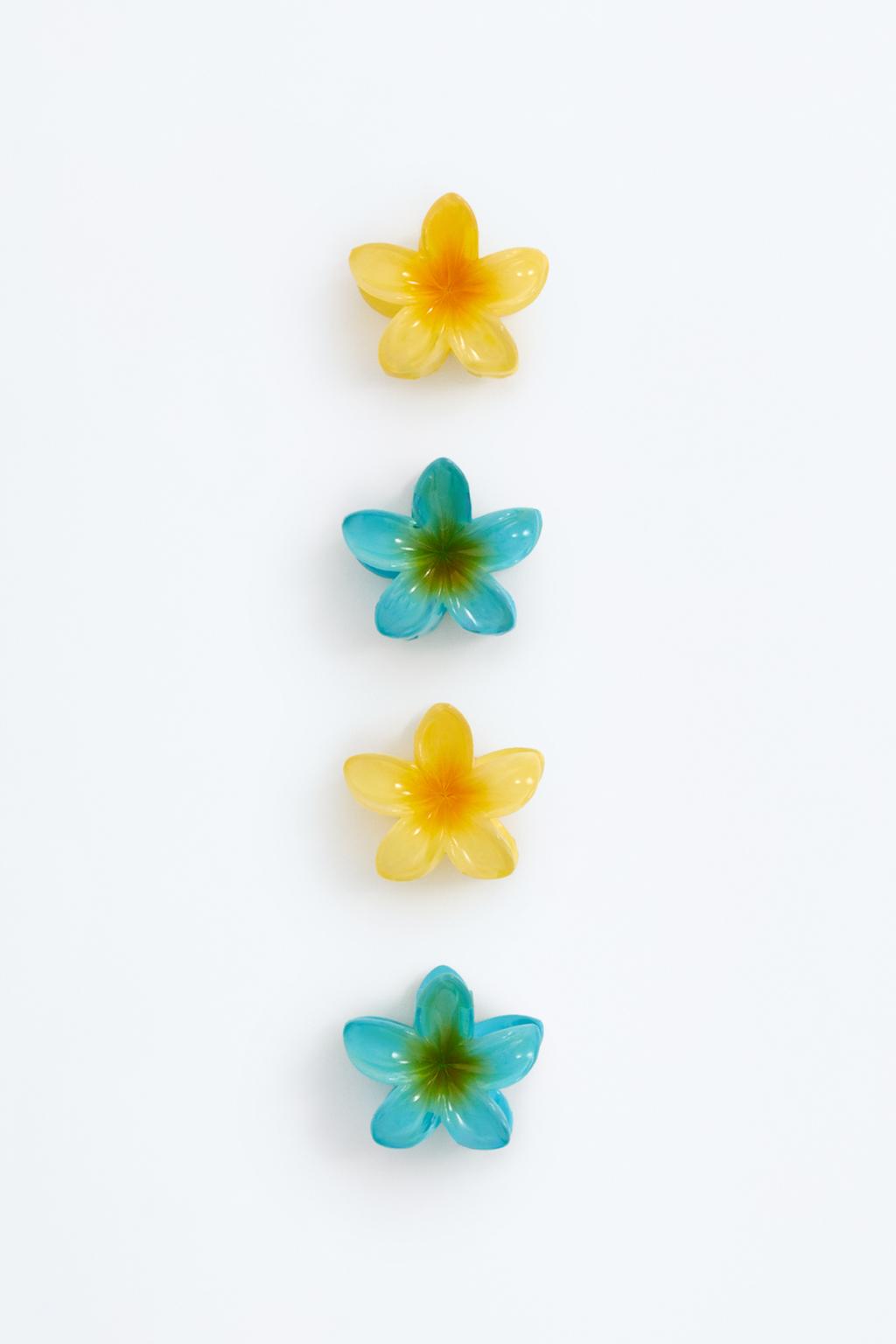 4-pack of floral hair clips