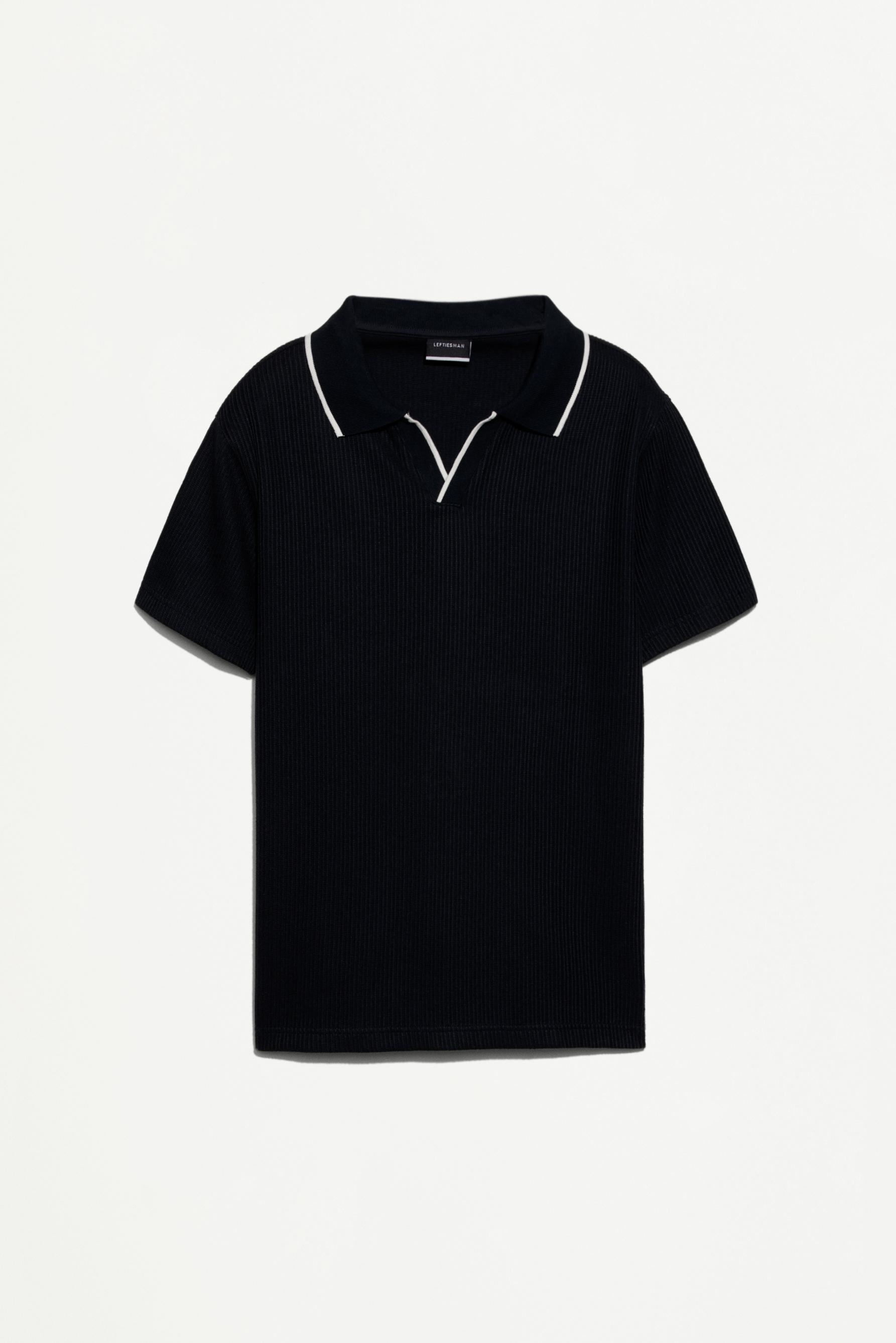 Contrast rib polo shirt — DARK NAVY