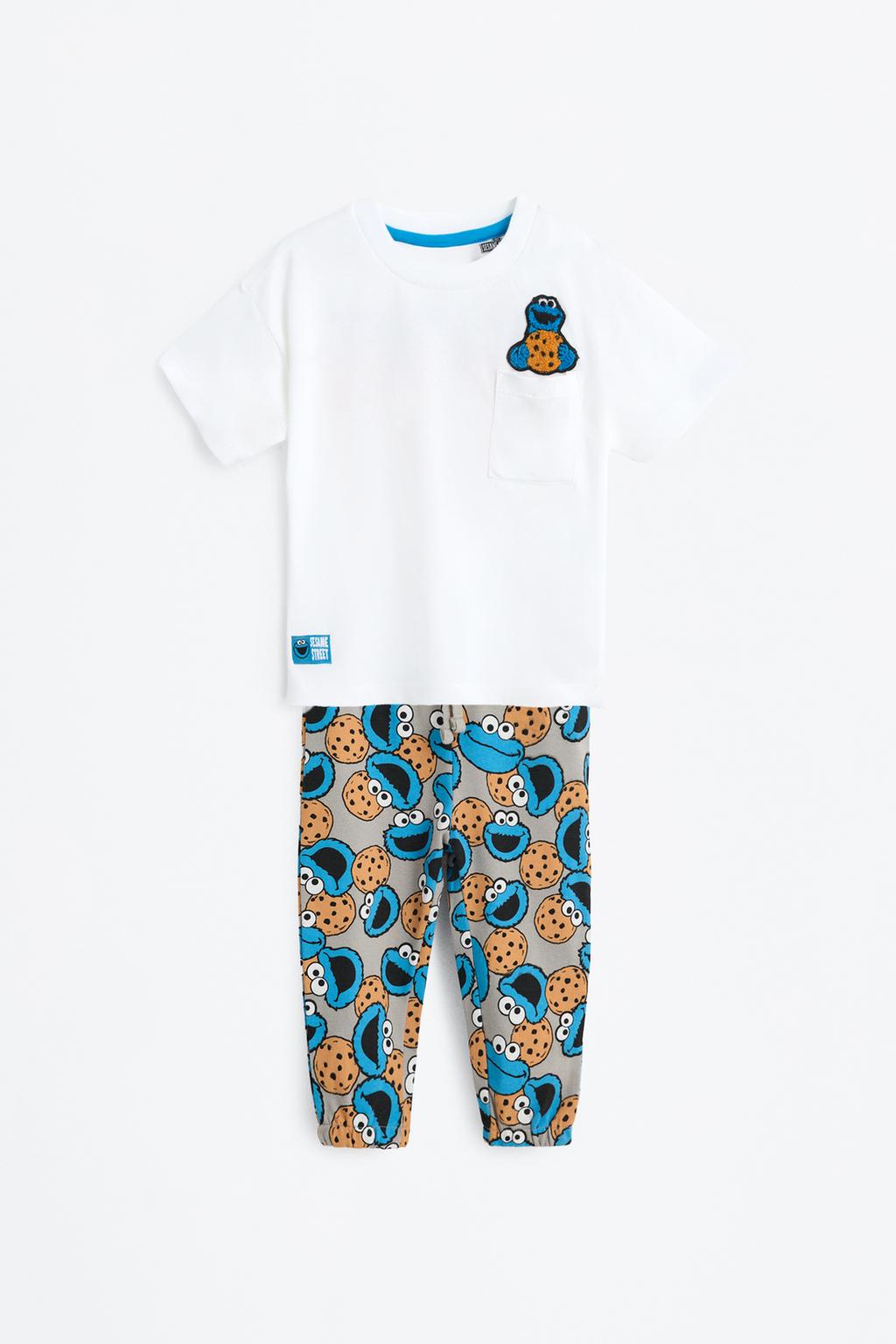 Cookie Monster ©Sesame Street T-shirt and trousers co-ord