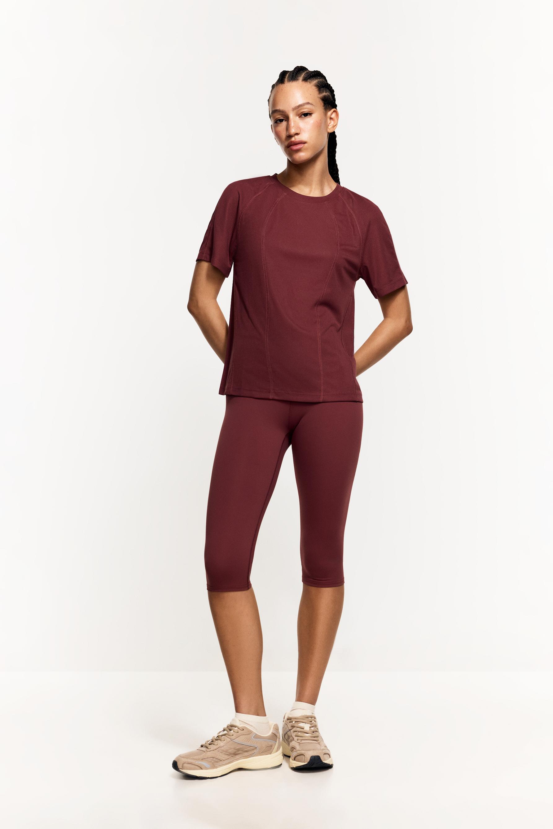 Seamed sports T-shirt — DARK PINK