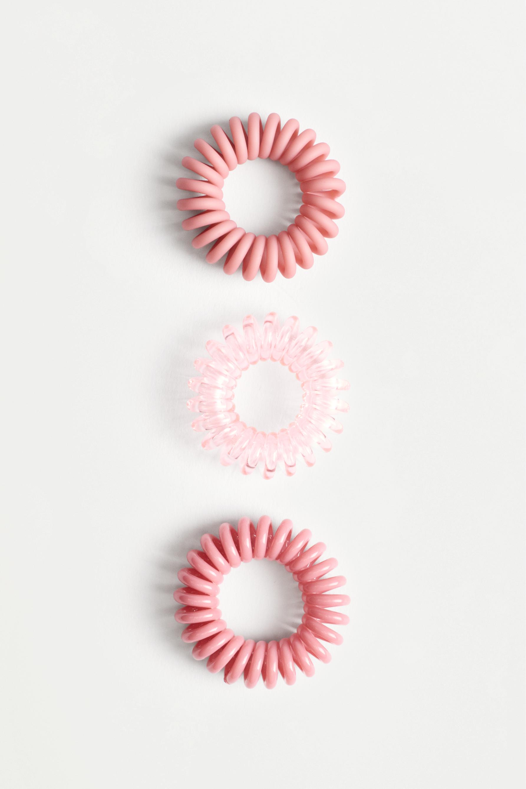 Spiral Hair Ties (6-Pack) — PINK