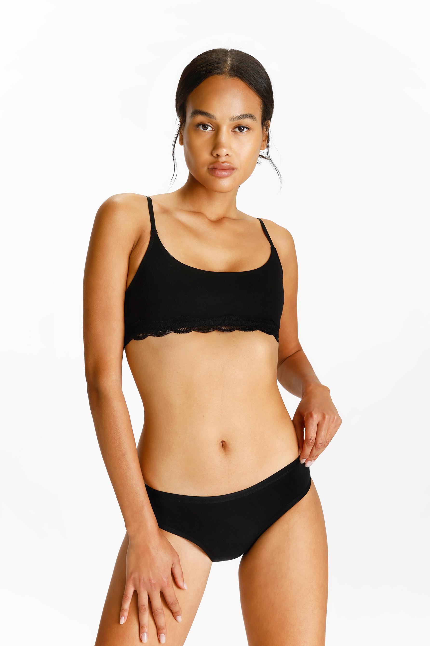 2-pack of cotton period briefs — BLACK