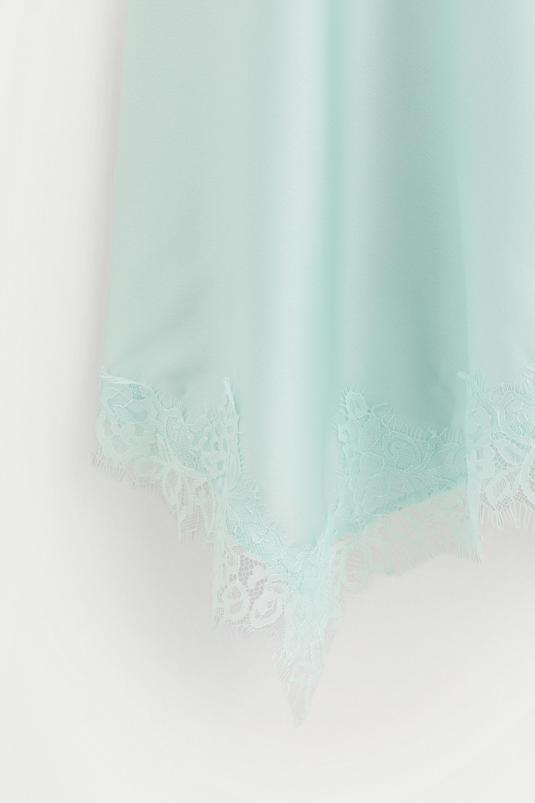 Asymmetric short slip dress — AQUAMARINE