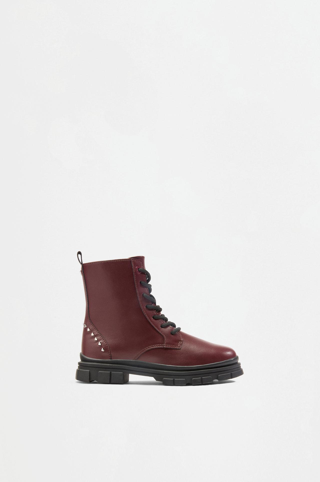 Combat boots — BURGUNDY