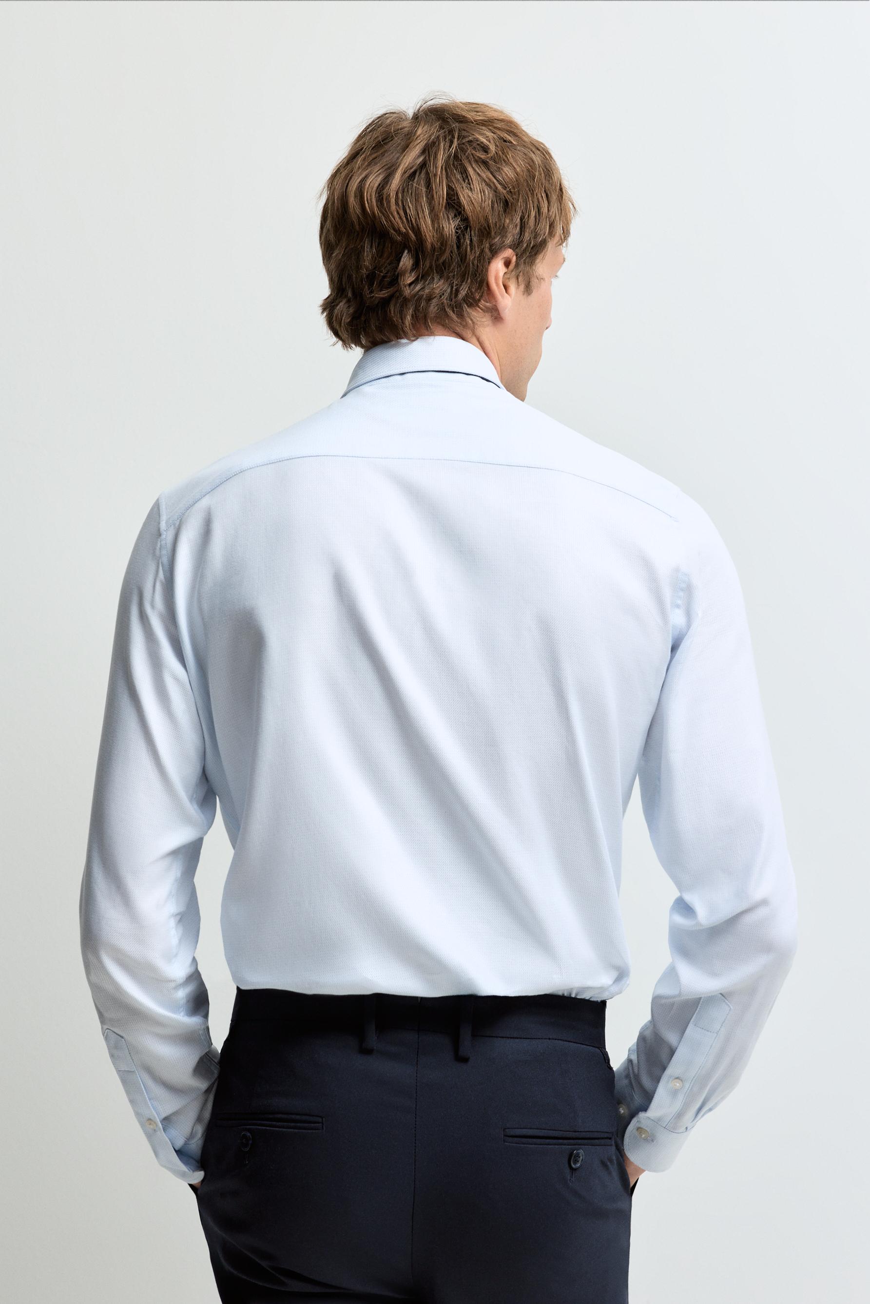 Micro-pattern tailored shirt — SKY BLUE