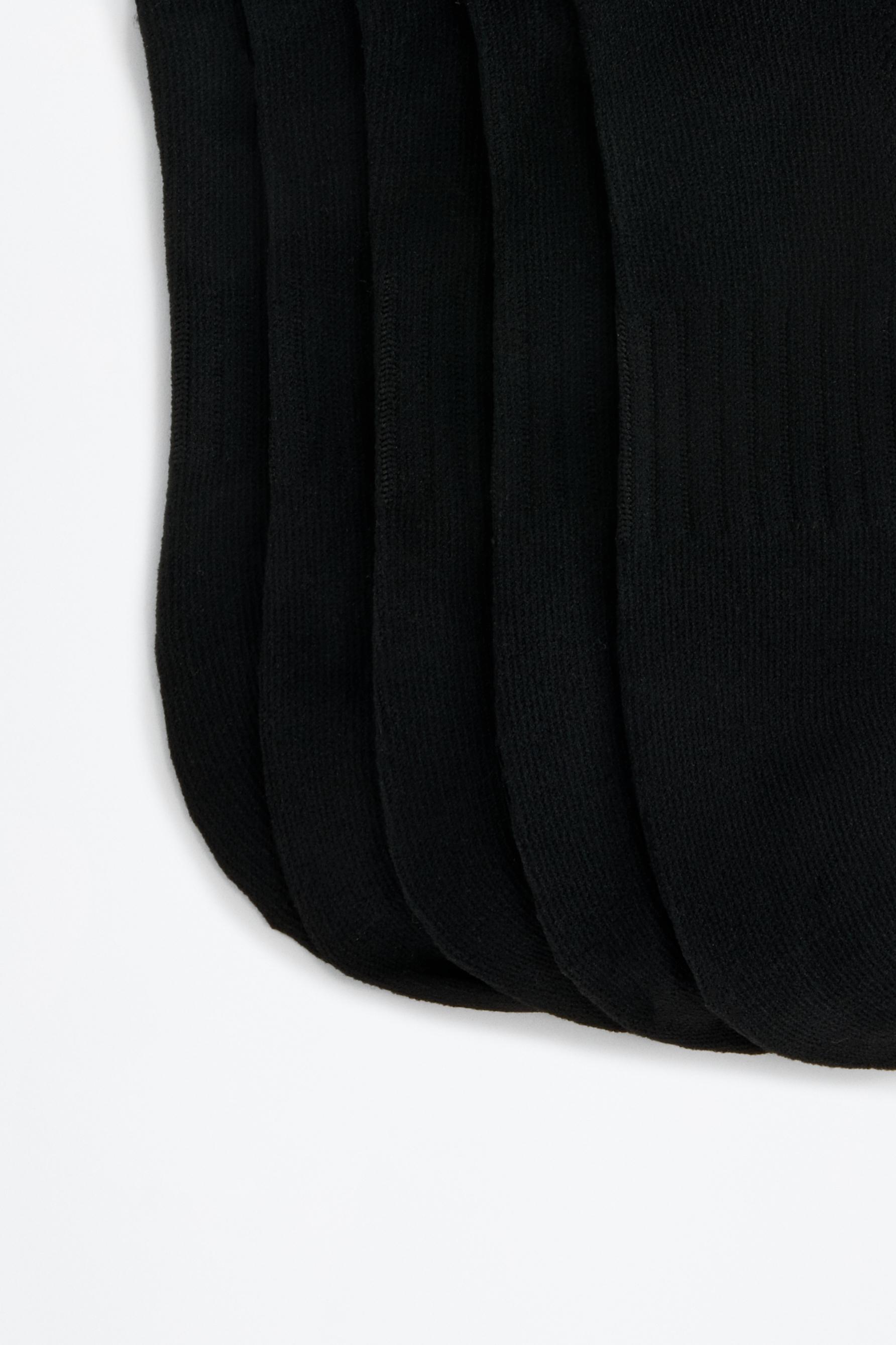 Short sports socks (5-pack) — BLACK