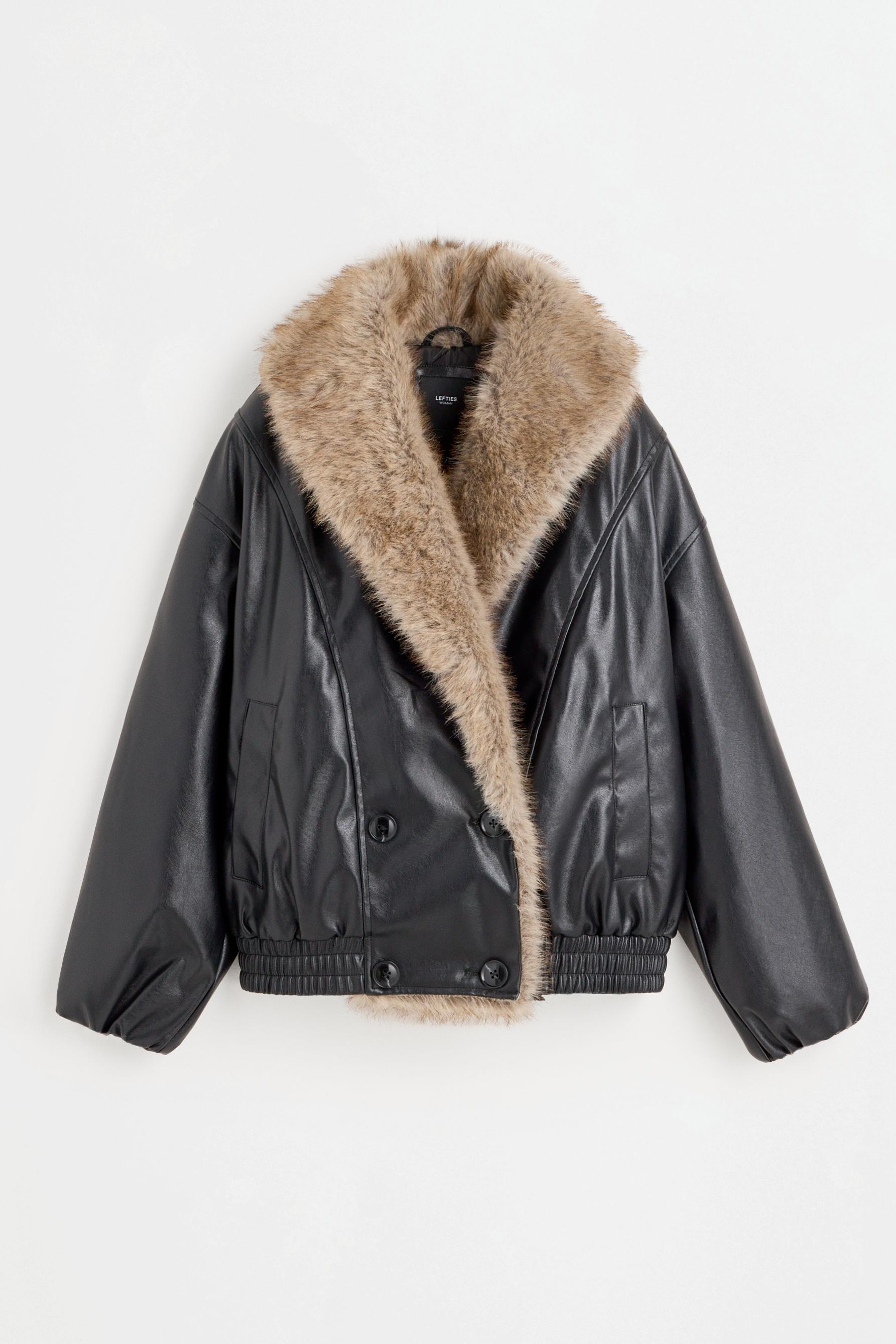 Cazadora bomber oversize cuello pelo