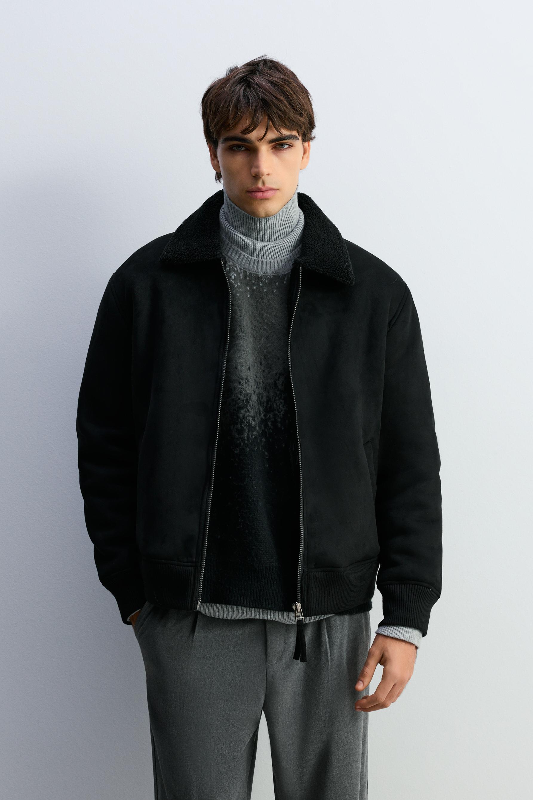 Cazadora efecto ante borreguillo