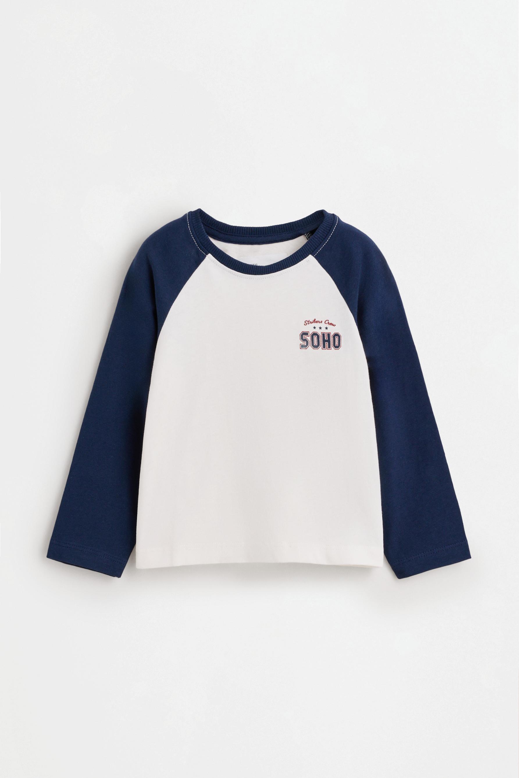 Slogan raglan sleeve T-shirt — NAVY