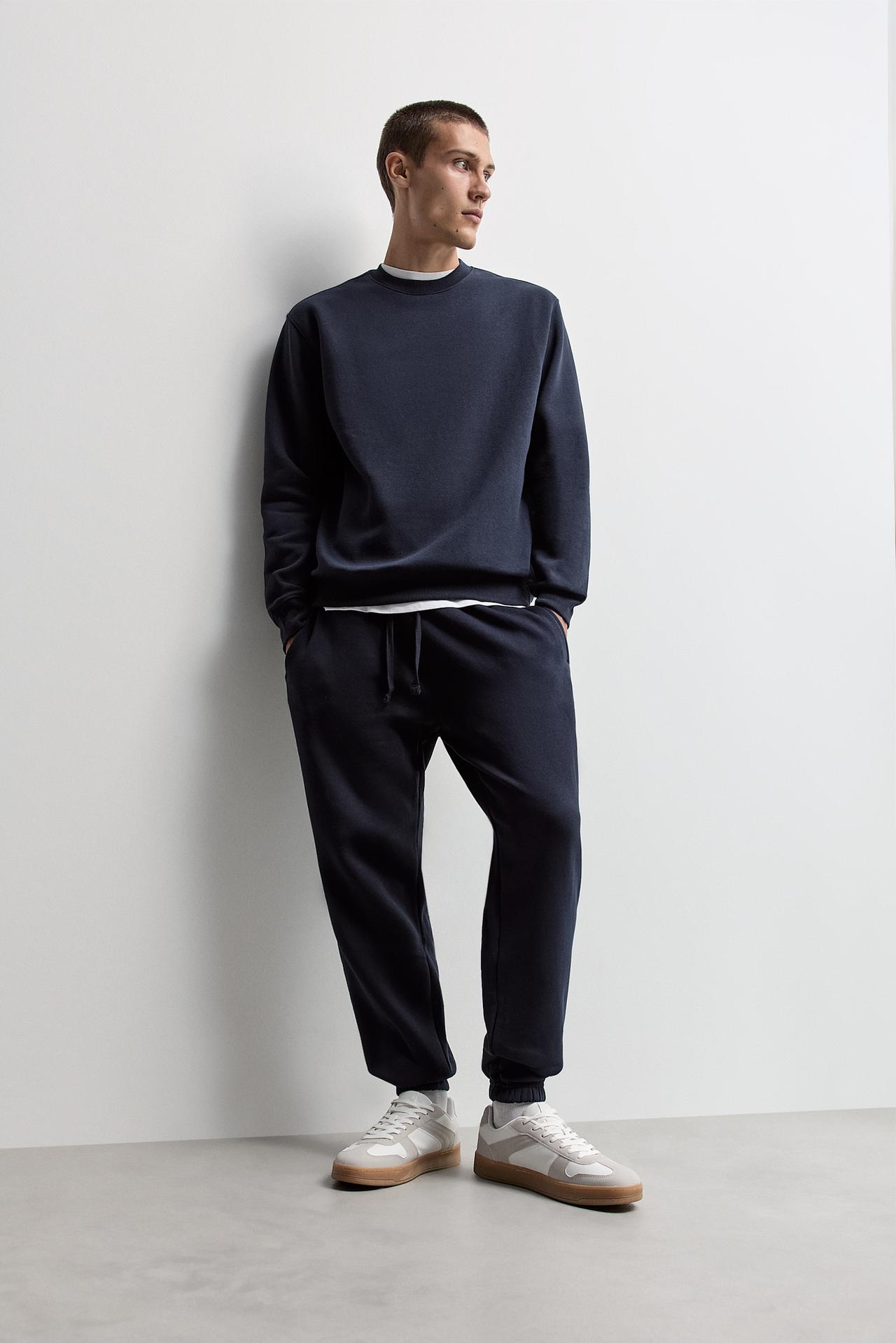 Slim fit tracksuit bottoms — NAVY
