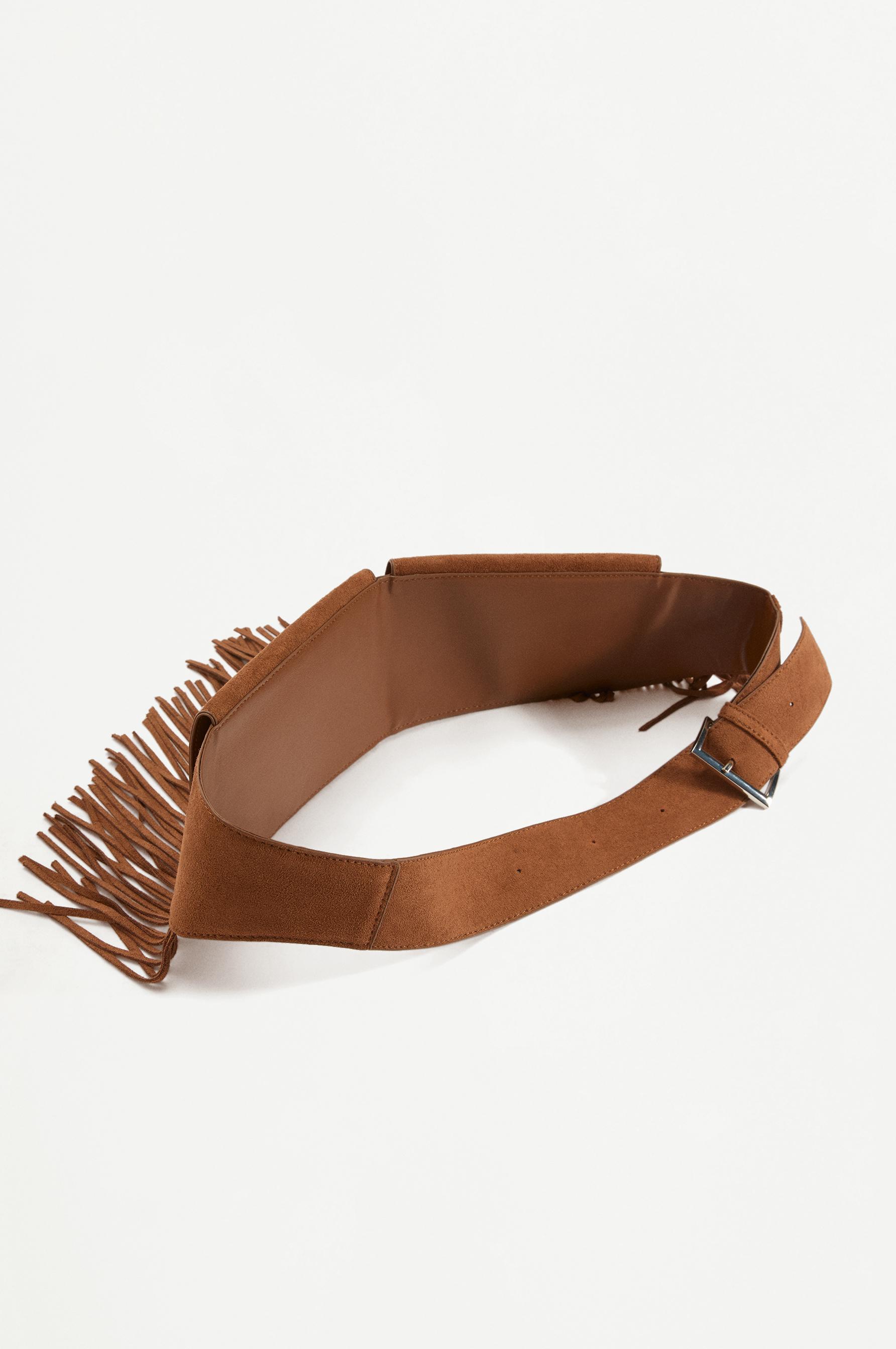 Fringed belt bag — CAMEL (alternate view)