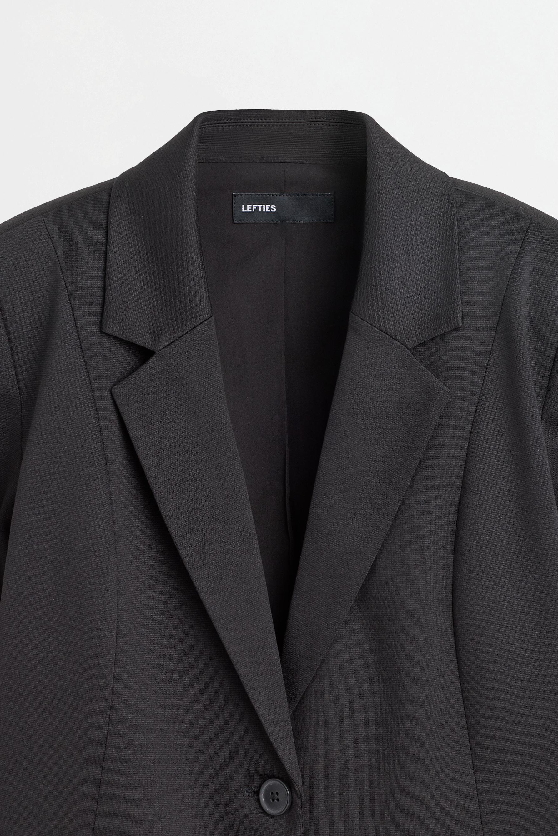 Striped cuff blazer — BLACK