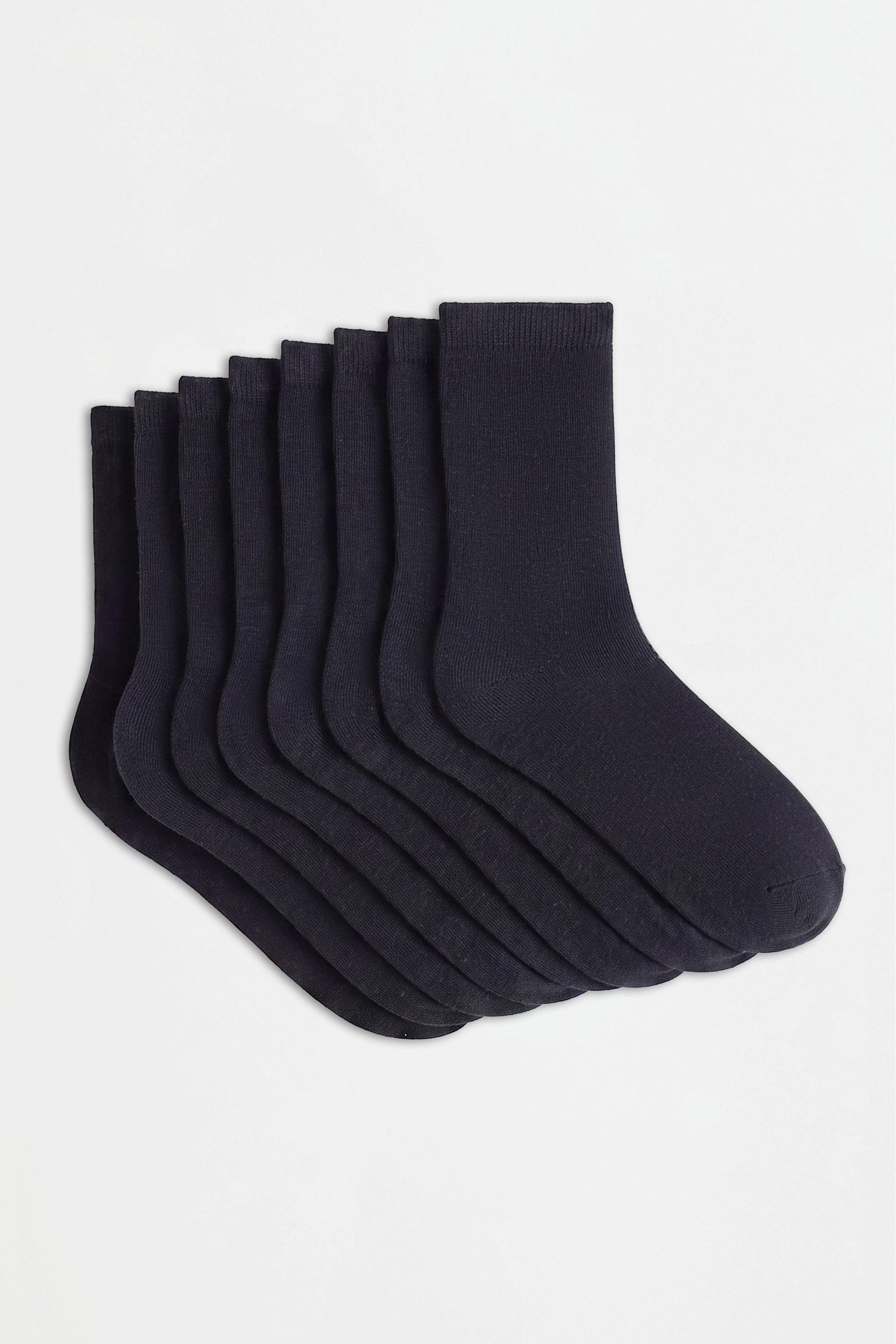 Basic Long Socks (7-Pack) — BLACK