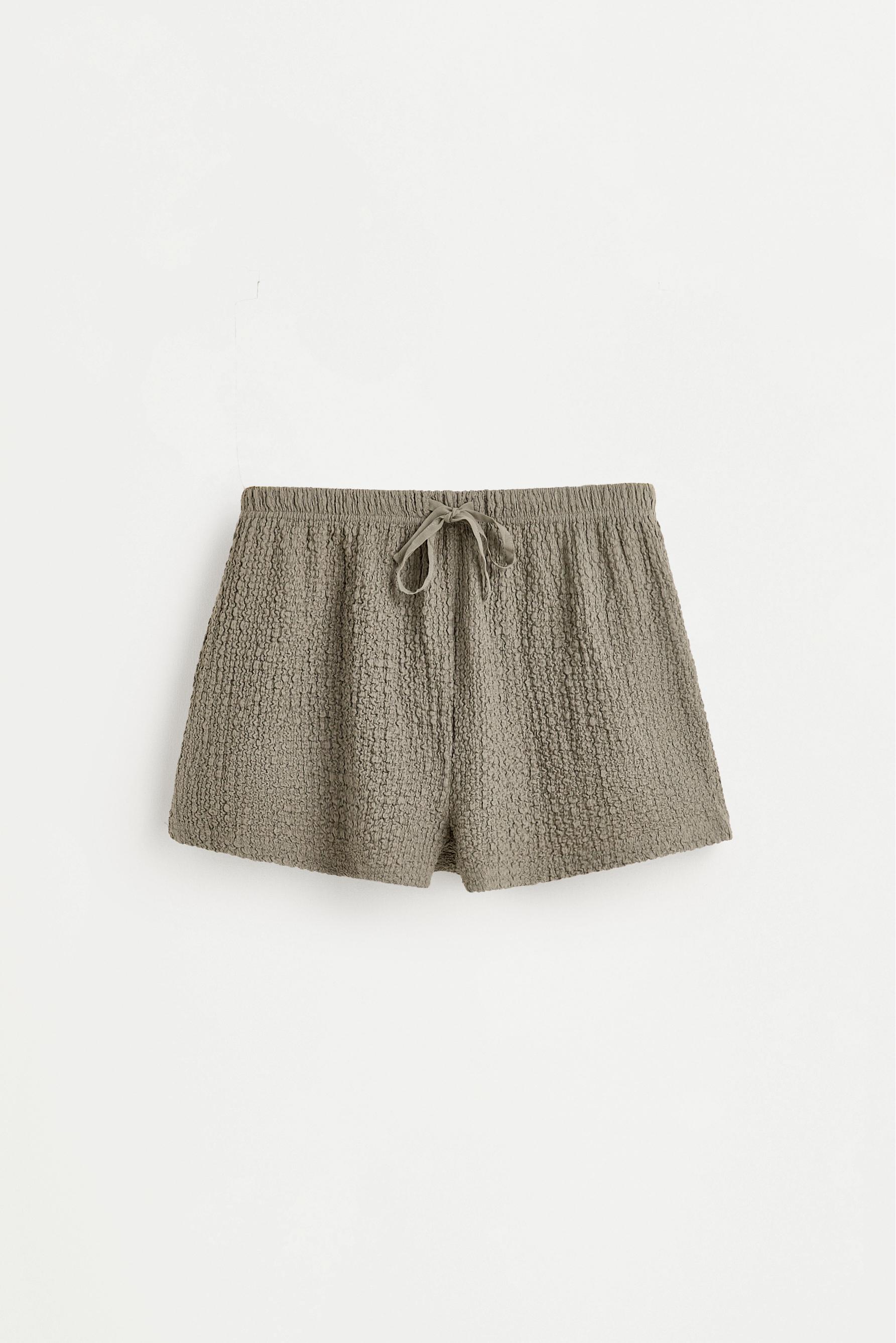 Textured shorts — PALE KHAKI