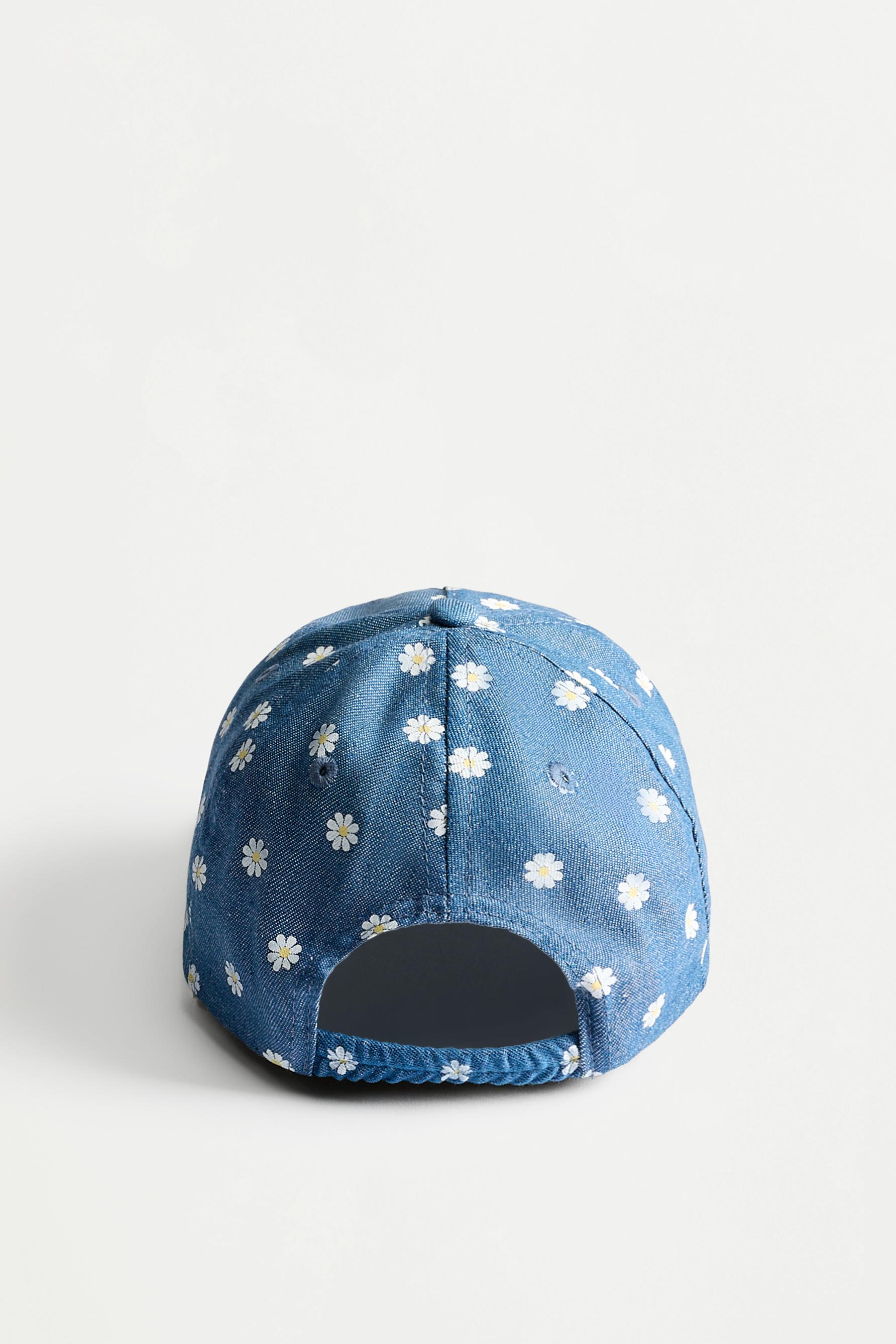 Floral cap — BLUE/WHITE