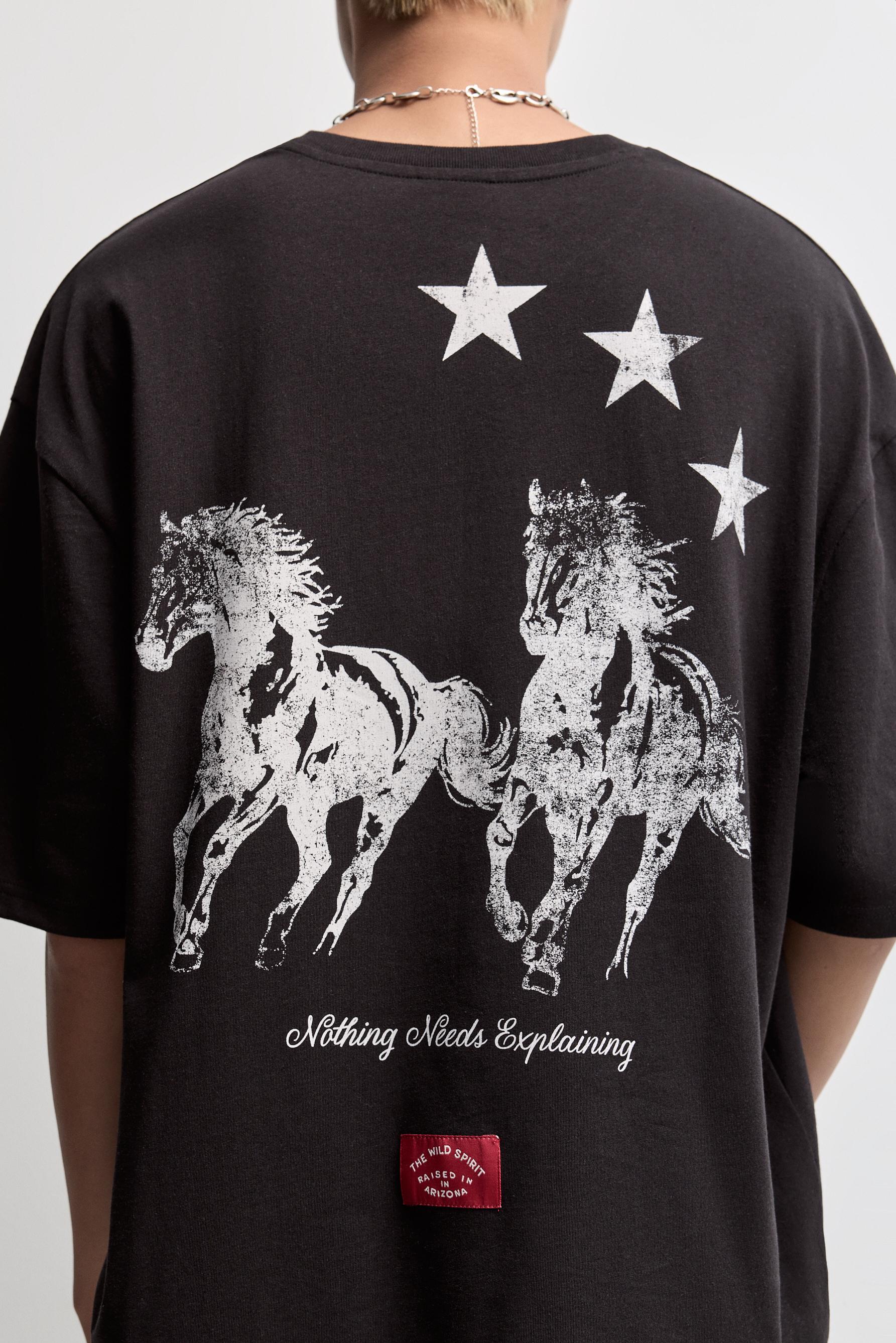 Printed T-shirt — BLACK