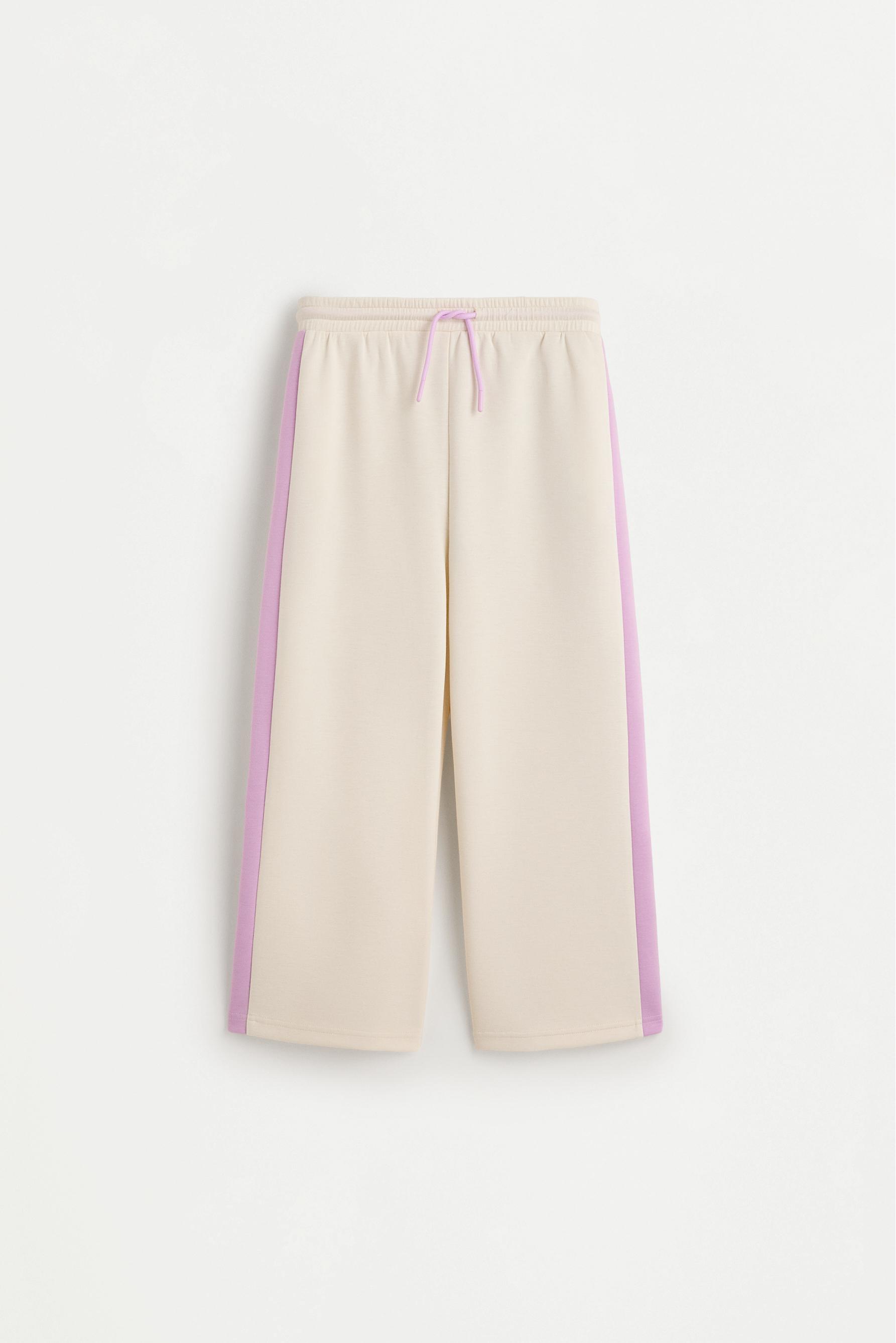 Wide-leg trousers with side stripes — OFF WHITE