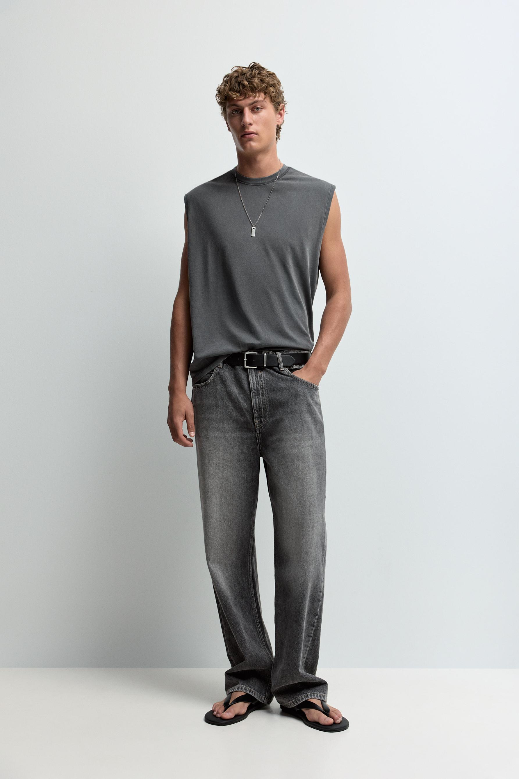 Faded-effect sleeveless T-shirt — LEAD