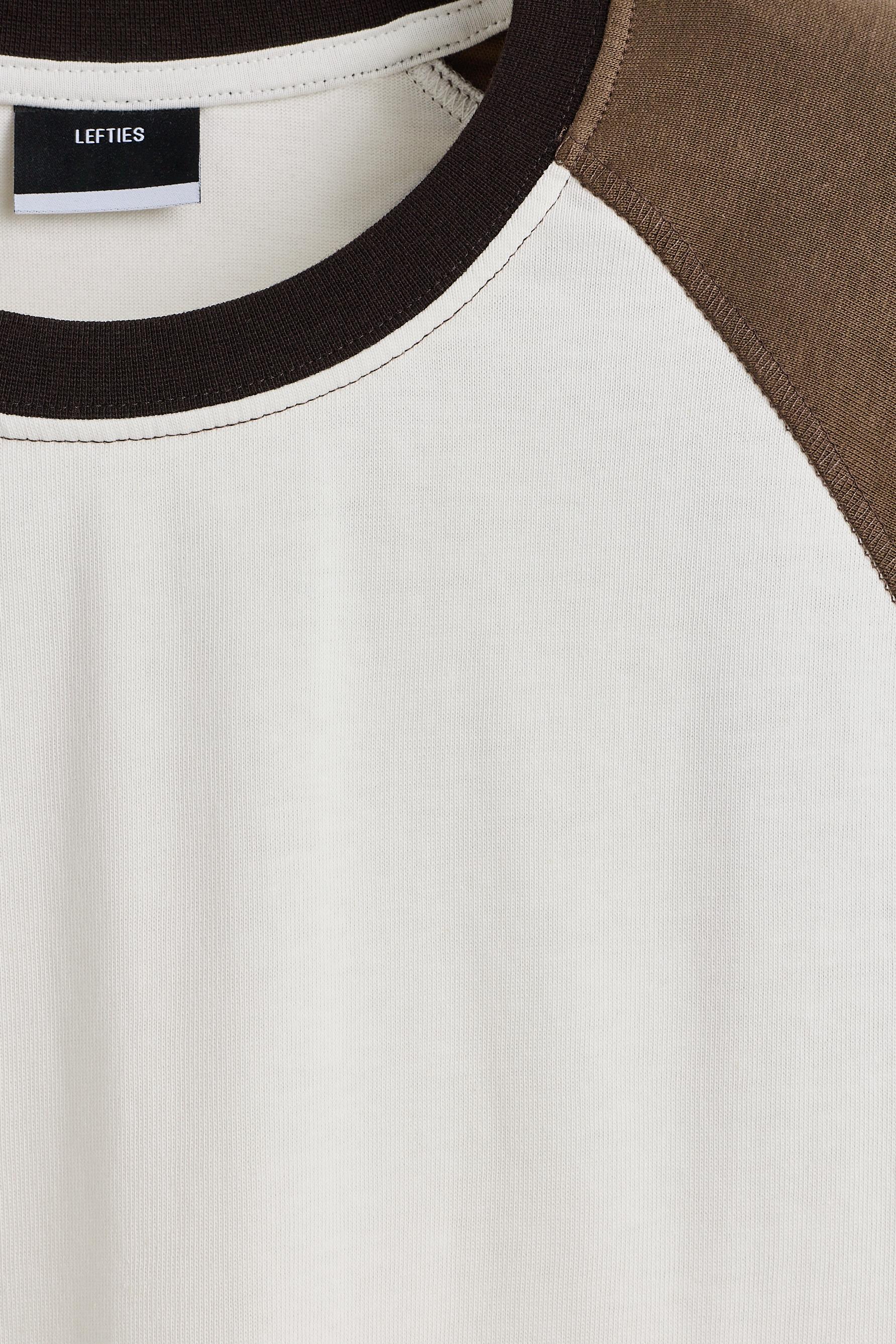 Contrast raglan T-shirt — BROWN MARL