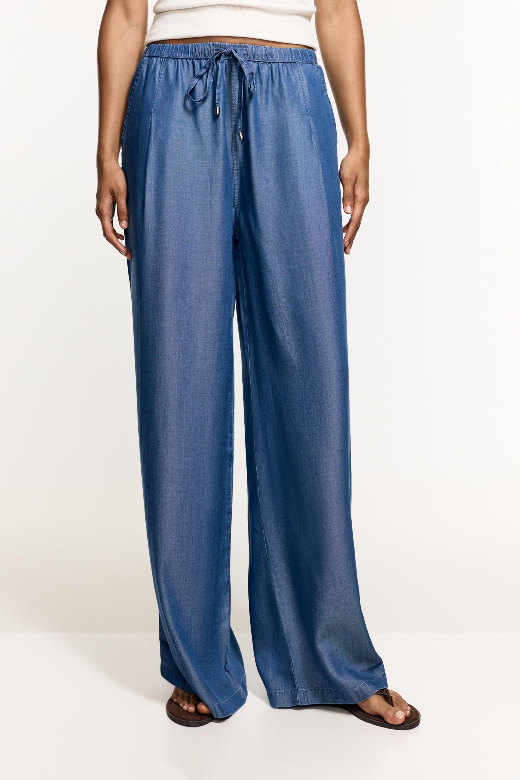 Lightweight wide-leg jeans — PALE INDIGO