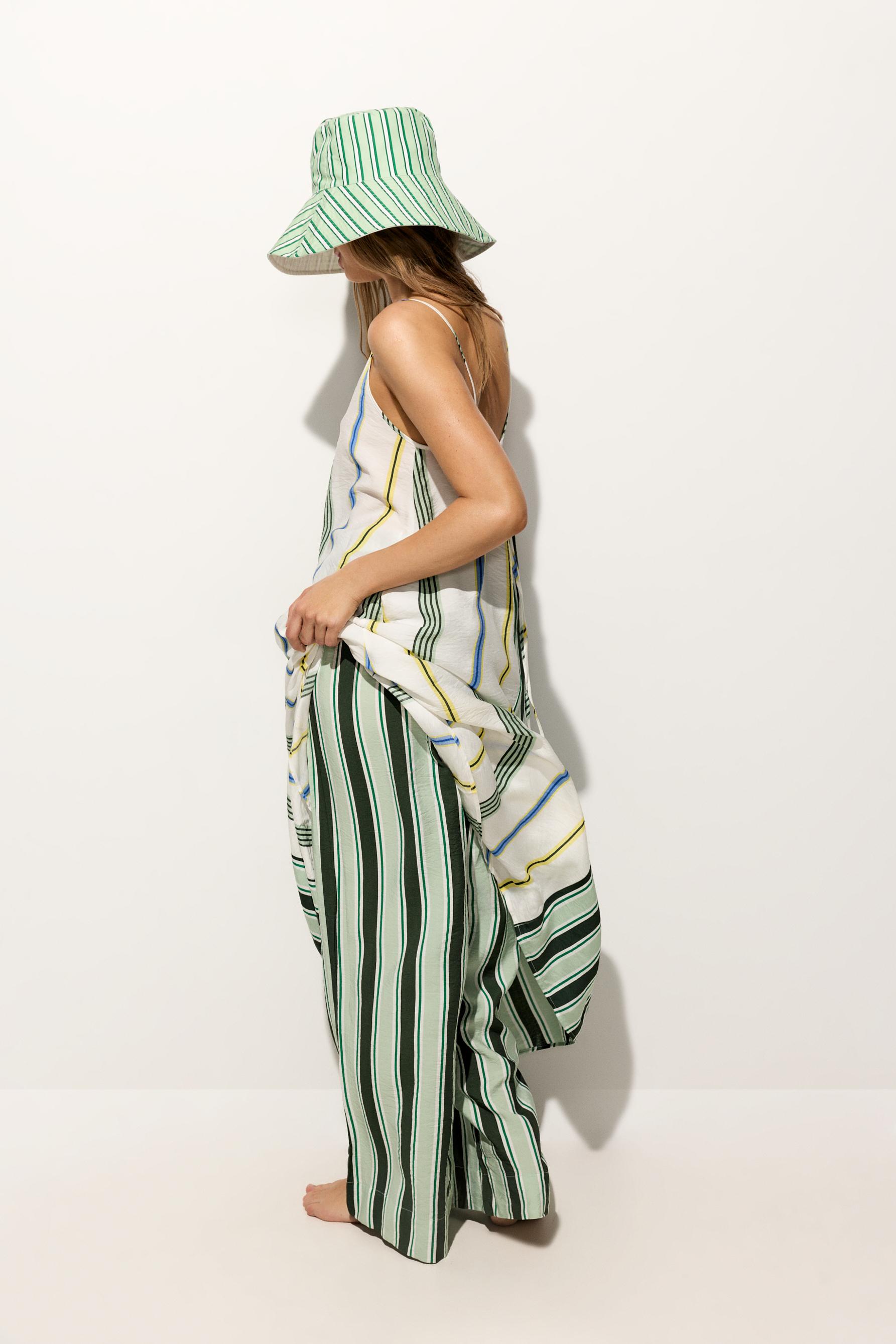 Striped bucket hat — BLUISH GREEN