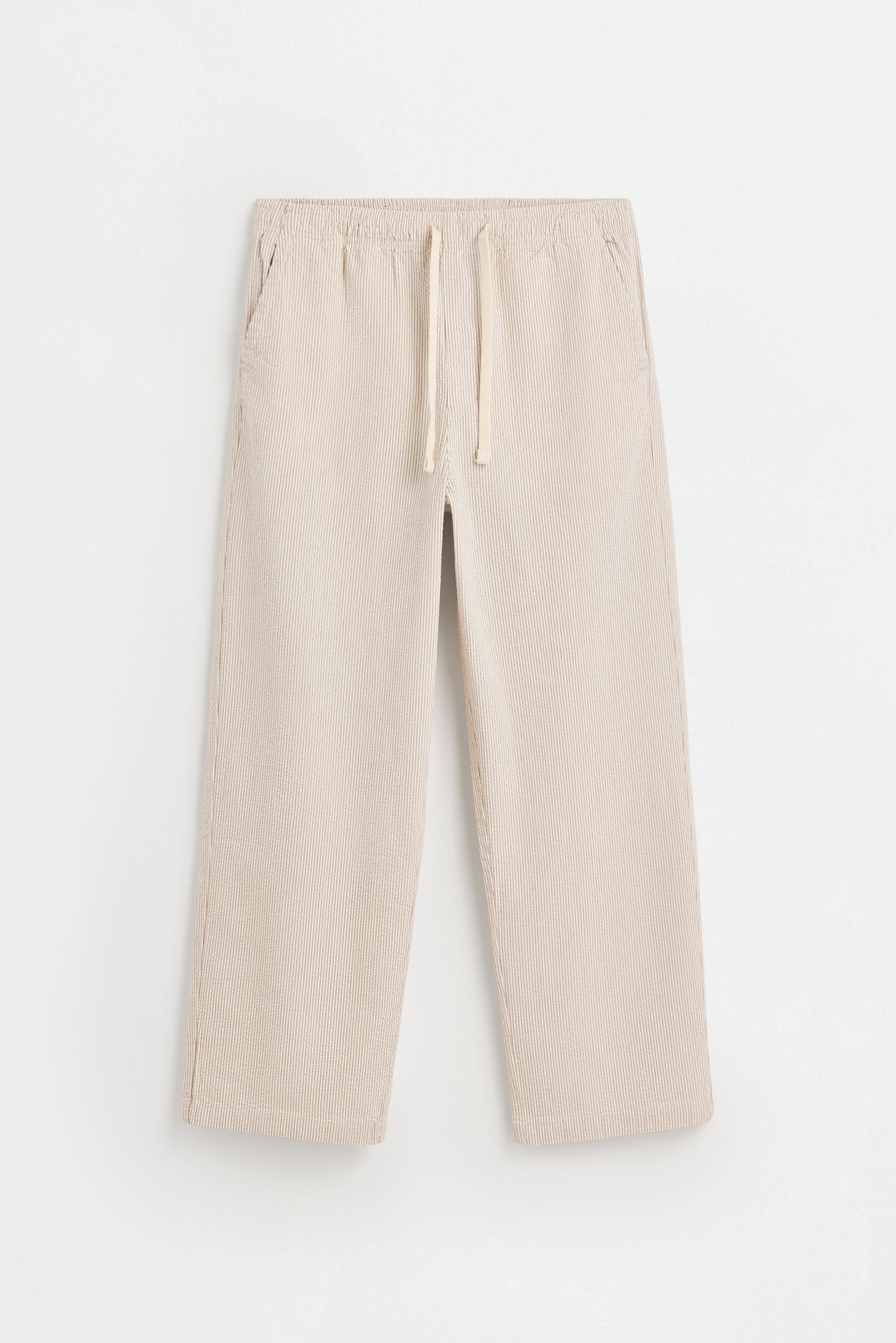 Striped flowing joggers — SAND