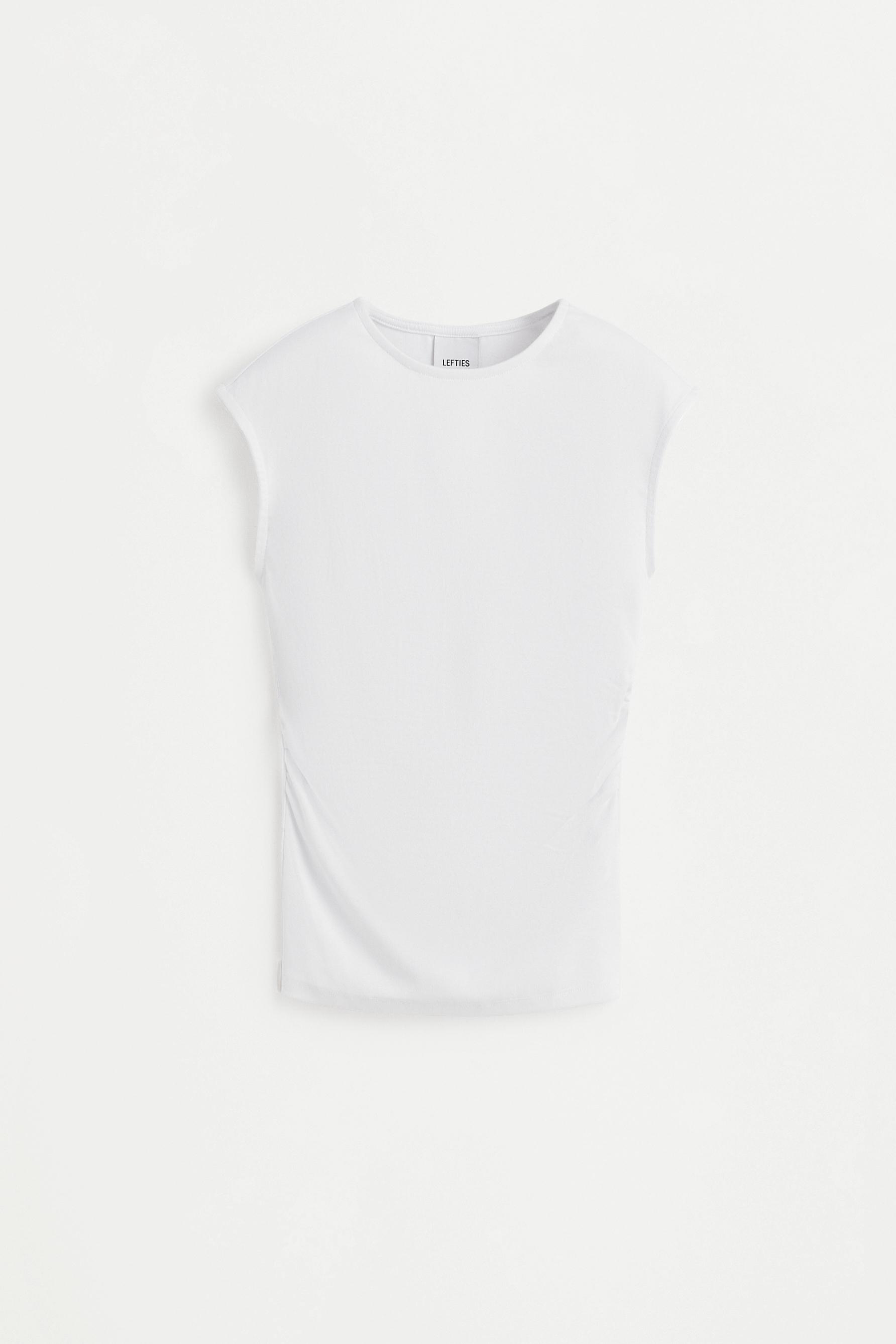 Gathered T-shirt — WHITE