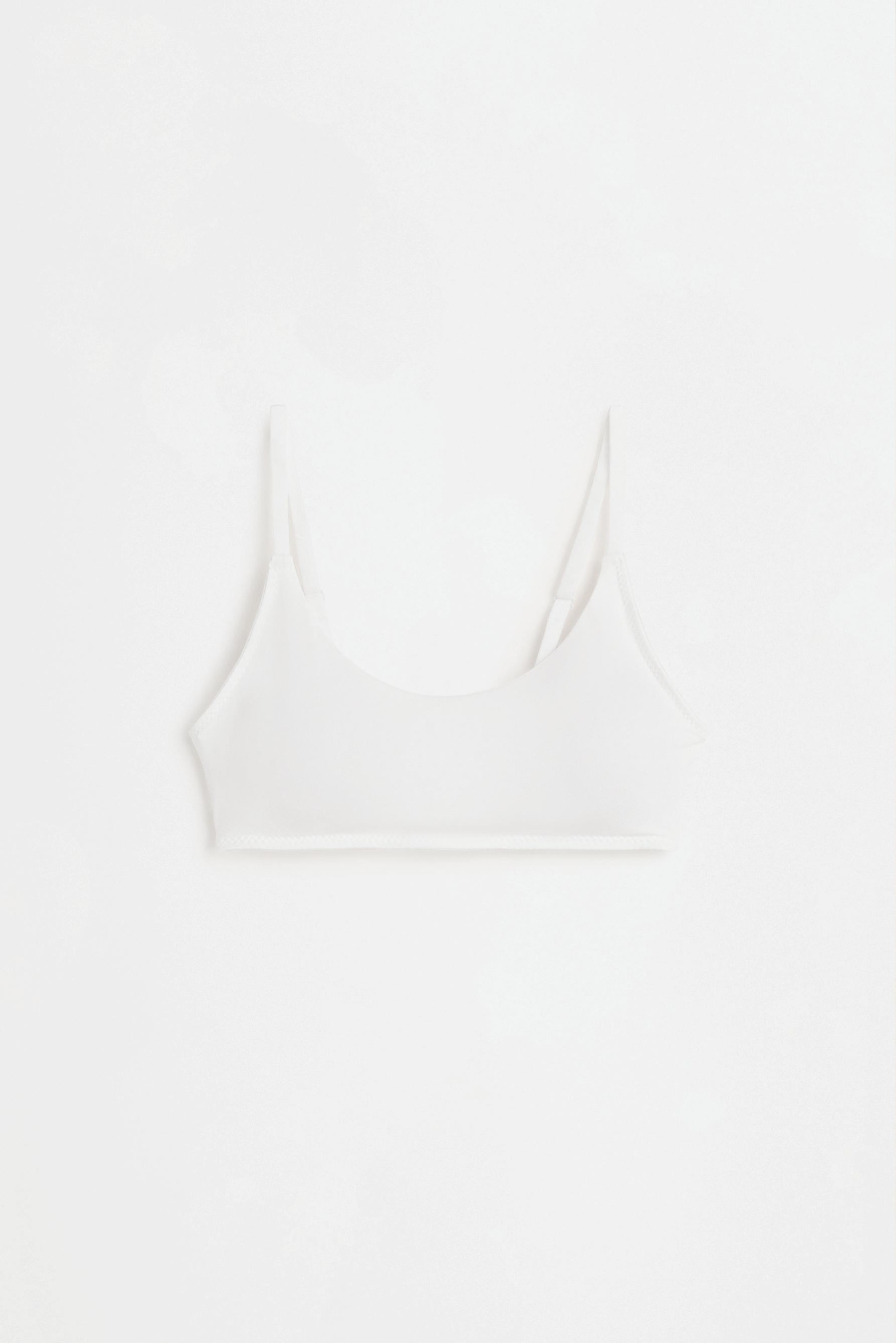 Microfibre crop top — WHITE