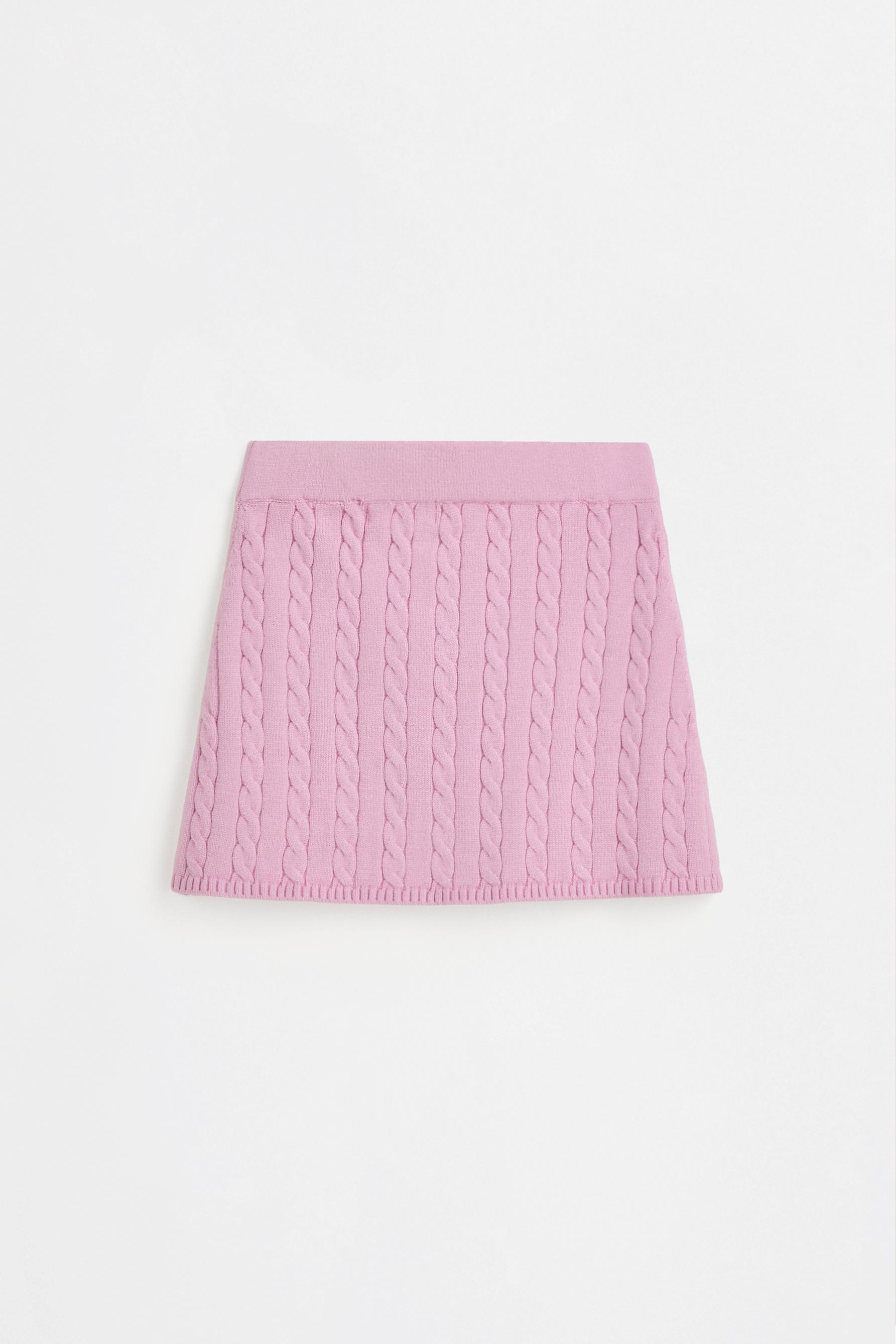 Knit polo and skirt set — PALE PINK