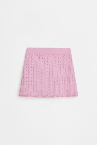 Knit polo and skirt set — PALE PINK 3