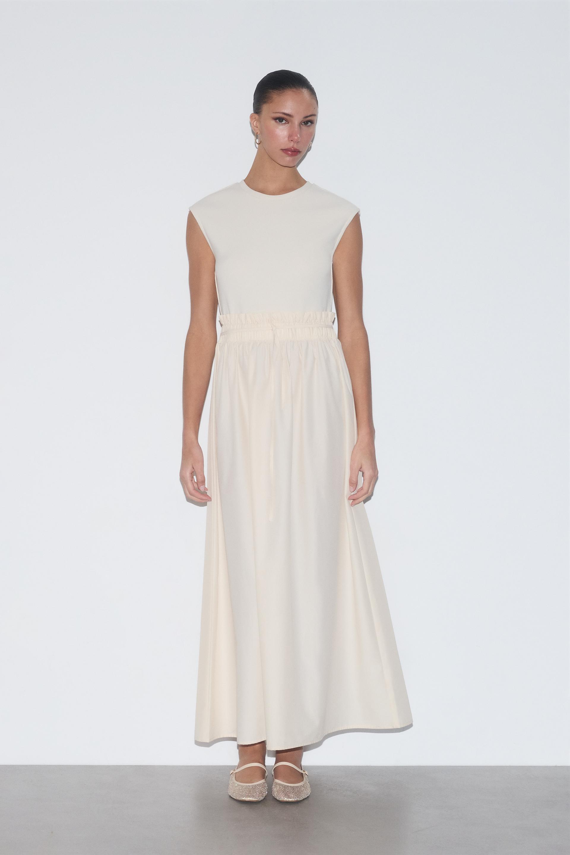 Vestido midi combinado