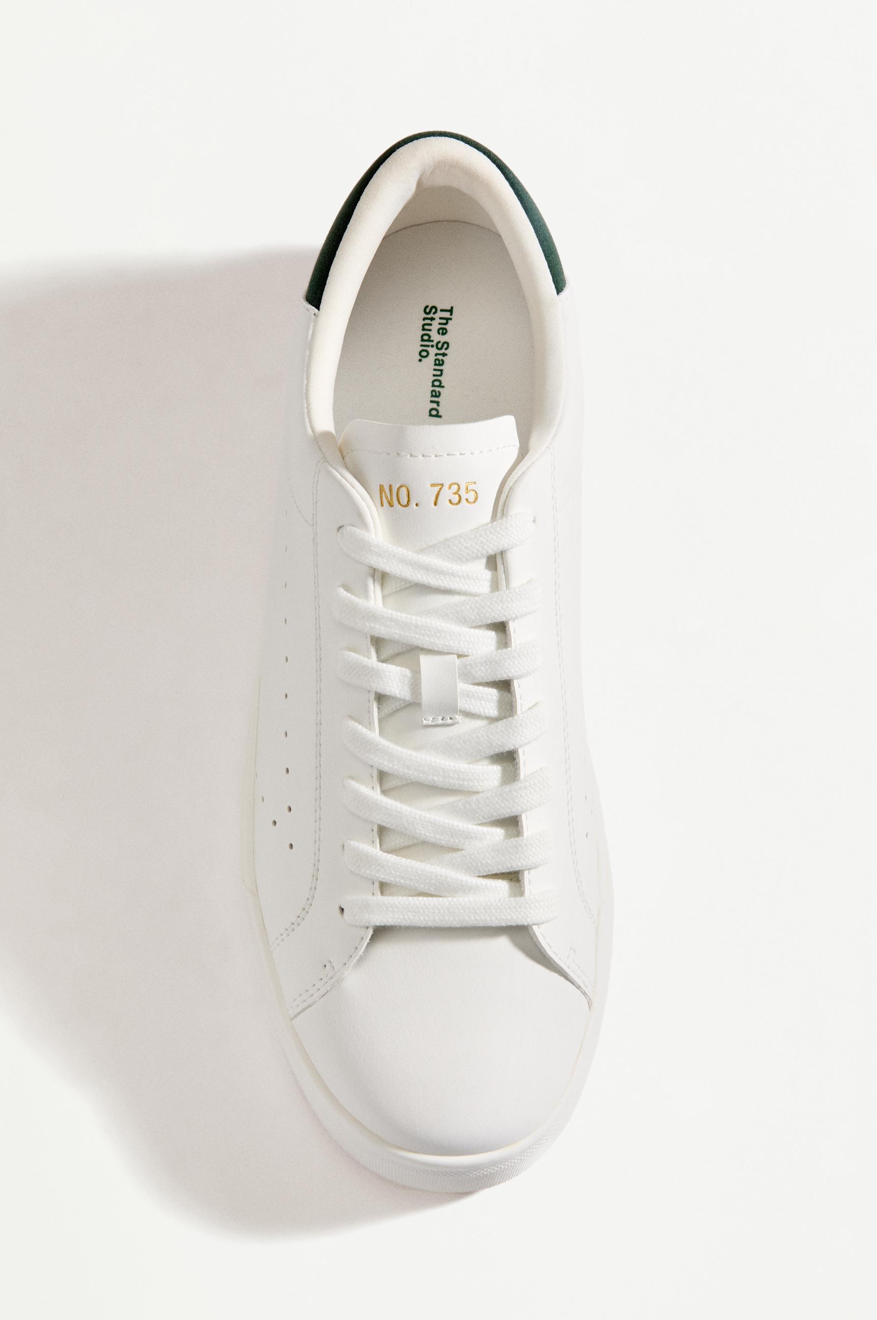 Contrast heel detail slippers — WHITE