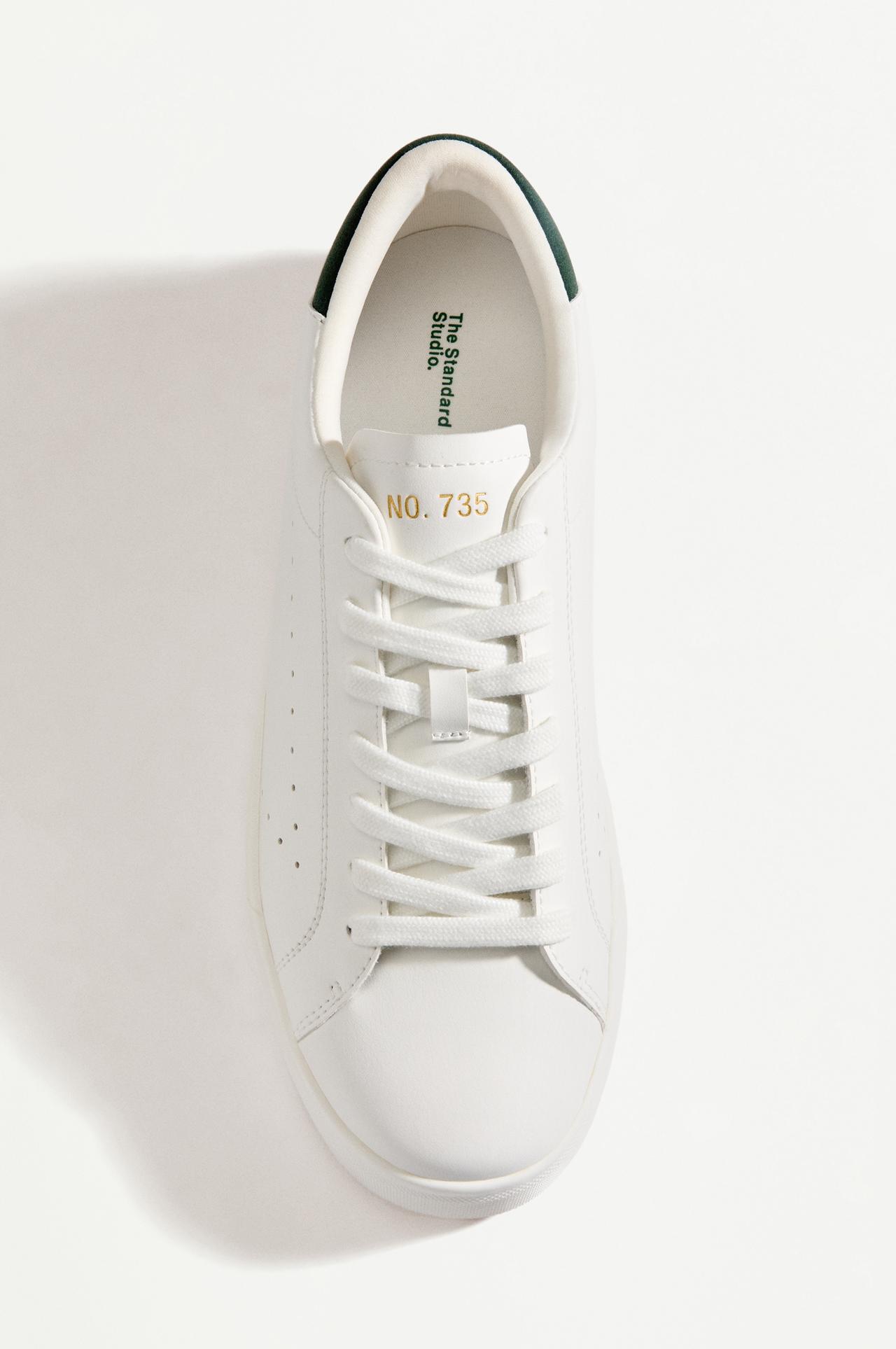 Contrast heel detail slippers — WHITE