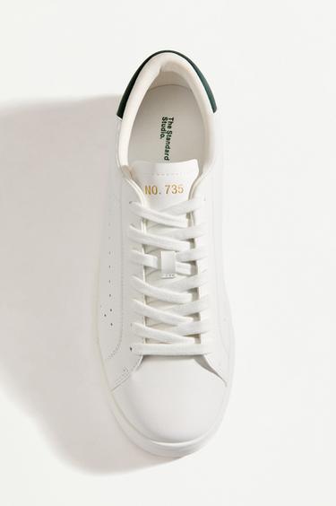 Contrast heel detail slippers — WHITE 3