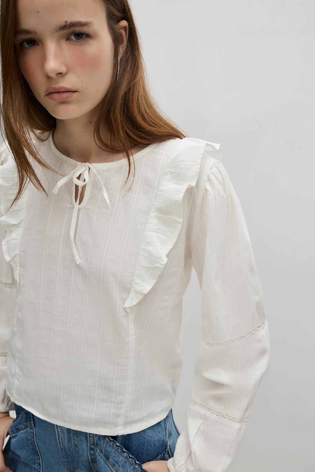 Lace ruffle blouse